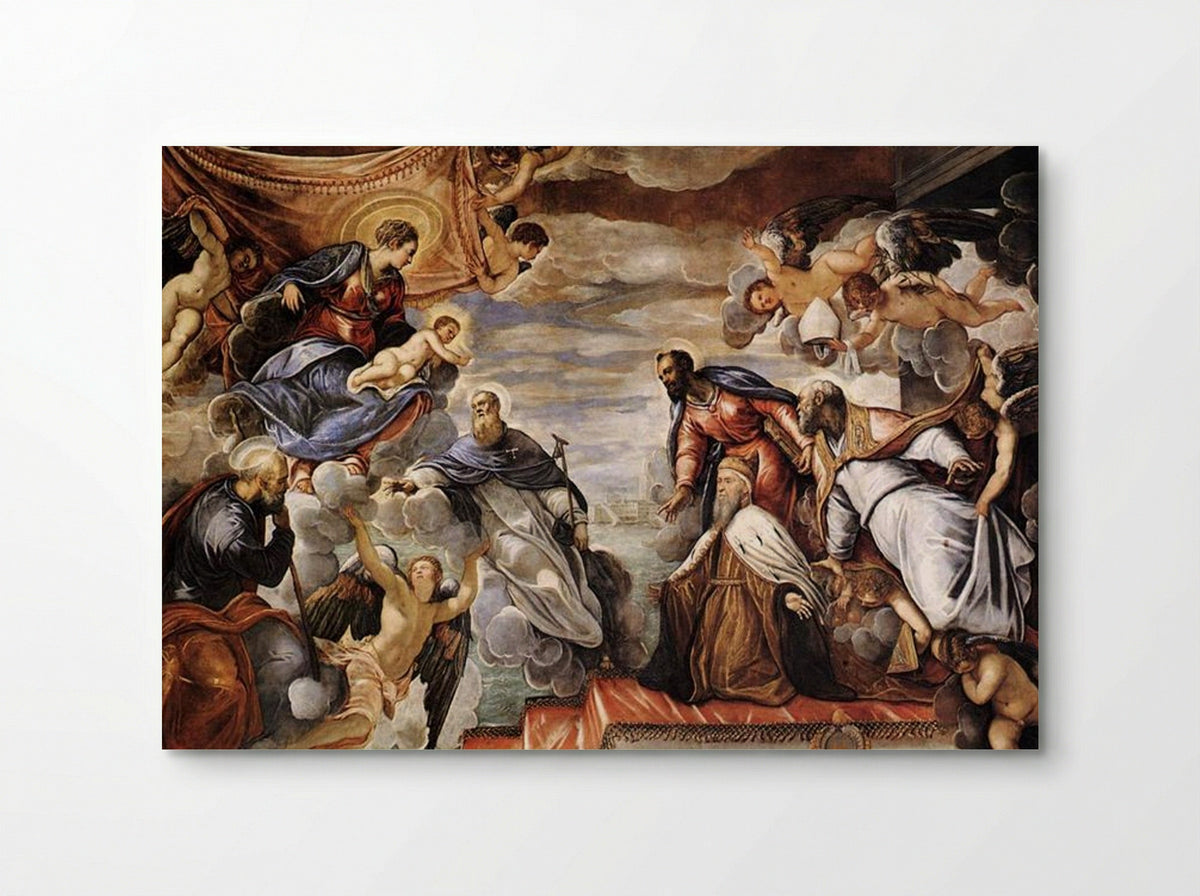 Doge Nicolò da Ponte Invoking the Protection of the Virgin - Tintoretto - Poster