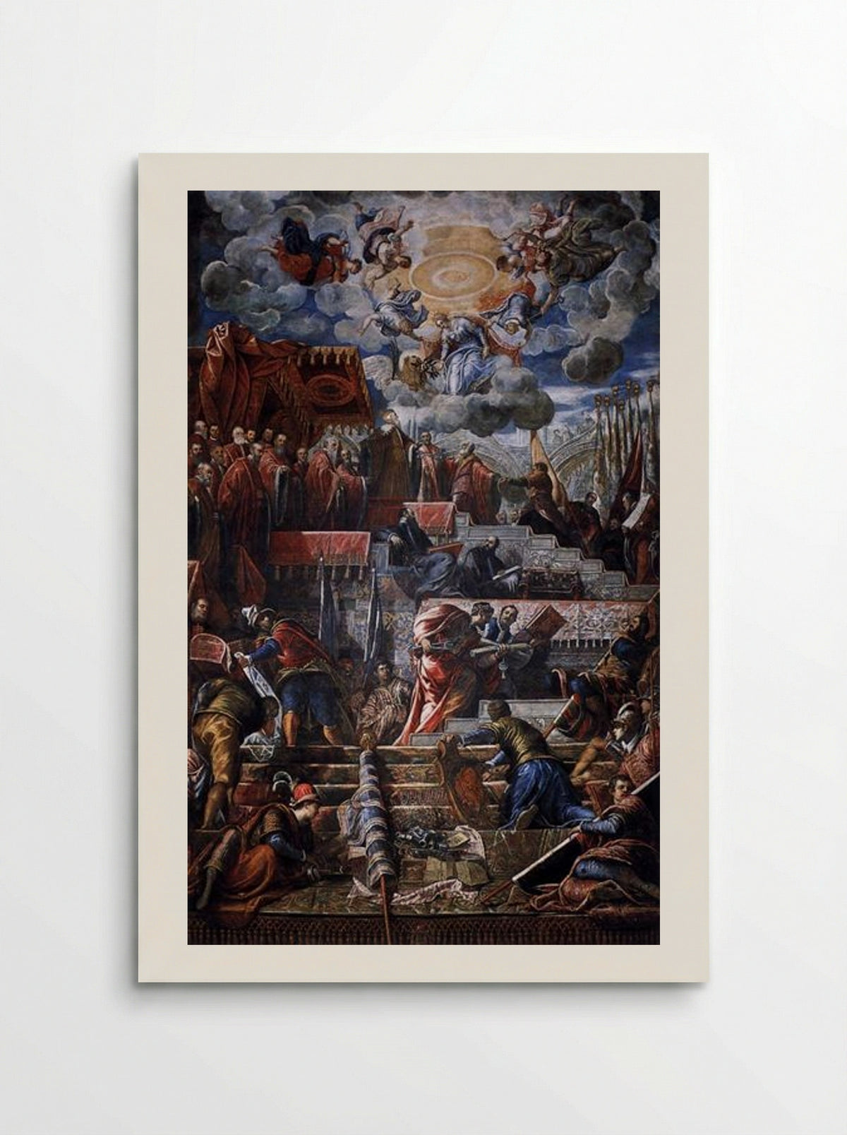 Doge Nicolò da Ponte Receiving a Laurel Crown from Venice - Tintoretto - Poster