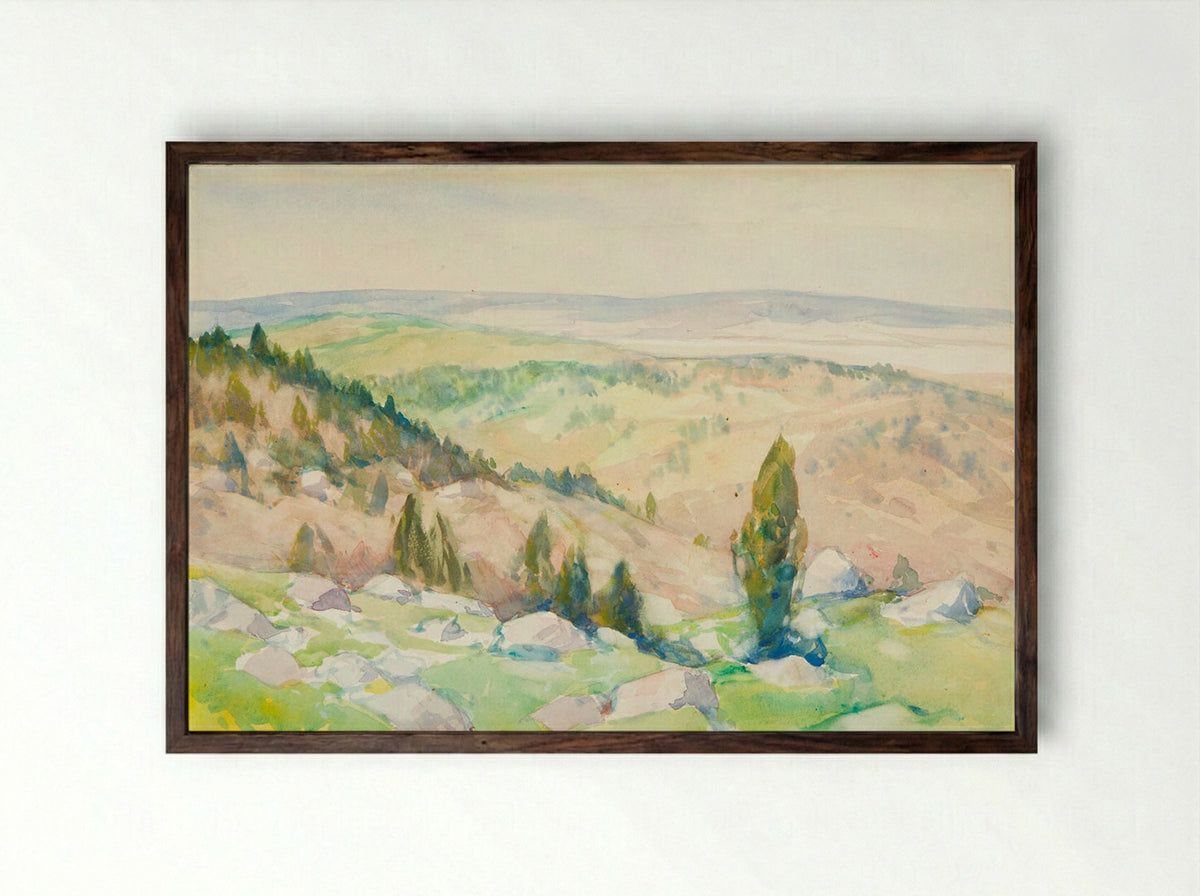 Dogtown Common, Cape Ann, Massachusetts - Charles Herbert Woodbury - Framed Print Dark Wood