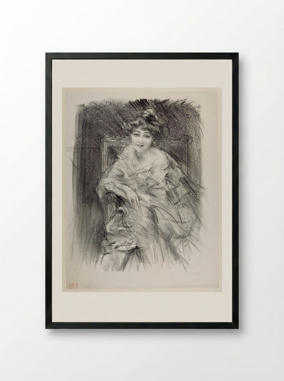 Dolores, Smiling - Albert Belleroche - Framed Print Black