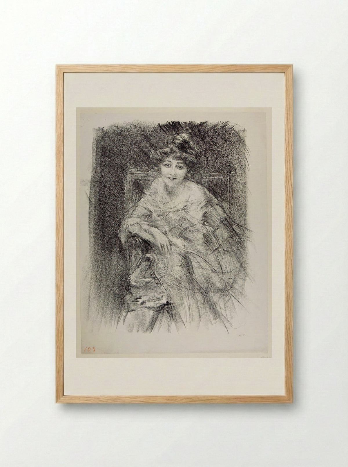 Dolores, Smiling - Albert Belleroche - Framed Print Wood