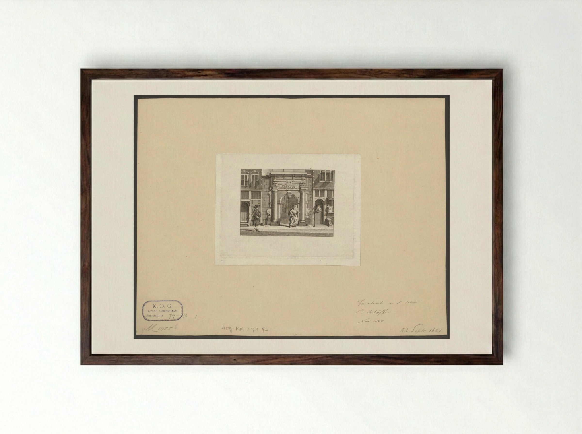 Dominicus Sapma Escaping the Rasphuis in Amsterdam - Barent de Bakker - Framed Print Dark Wood