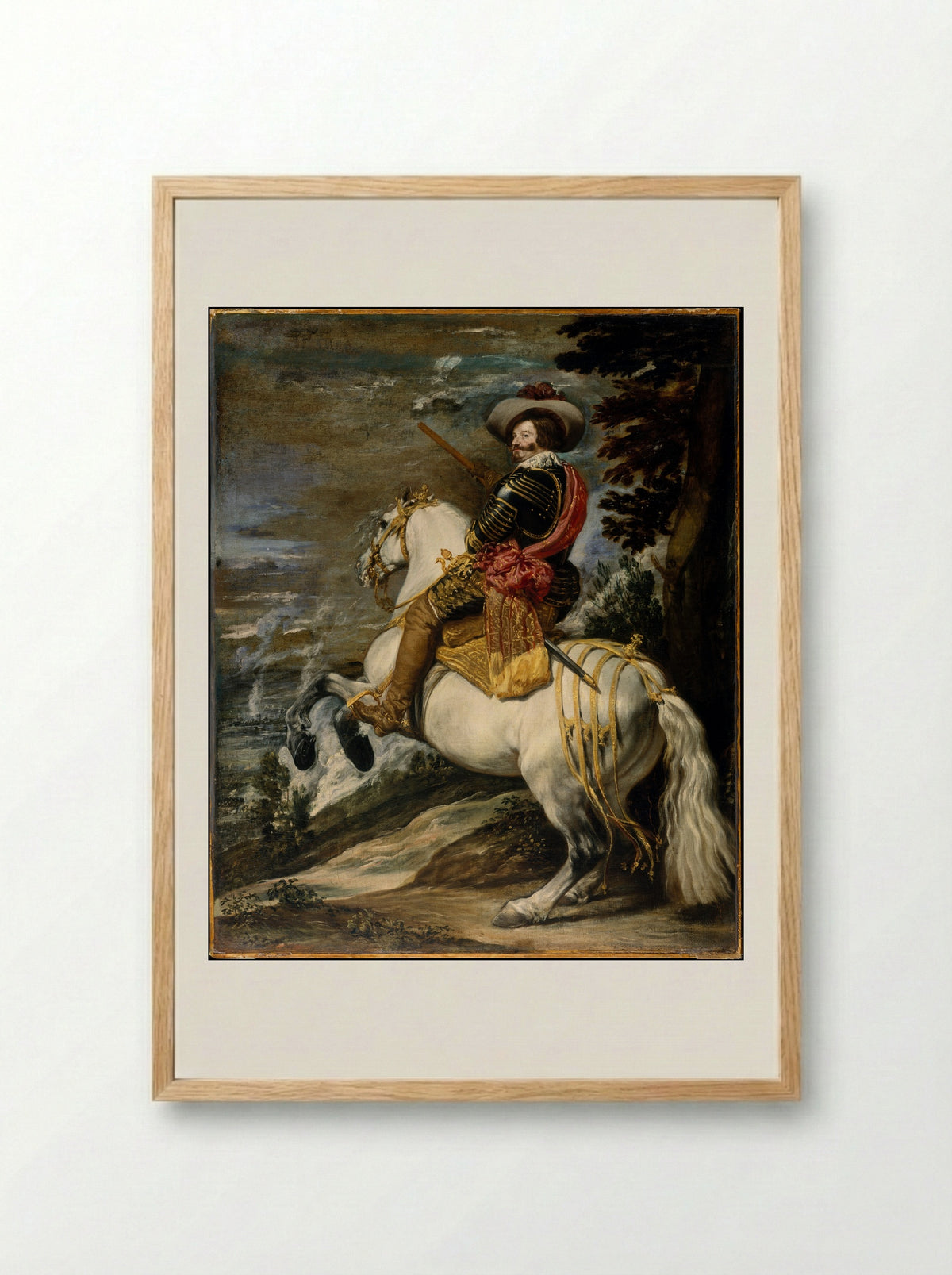 Don Gaspar de Guzmán, Count-Duke of Olivares - Juan Bautista Martínez del Mazo - Framed Print Wood
