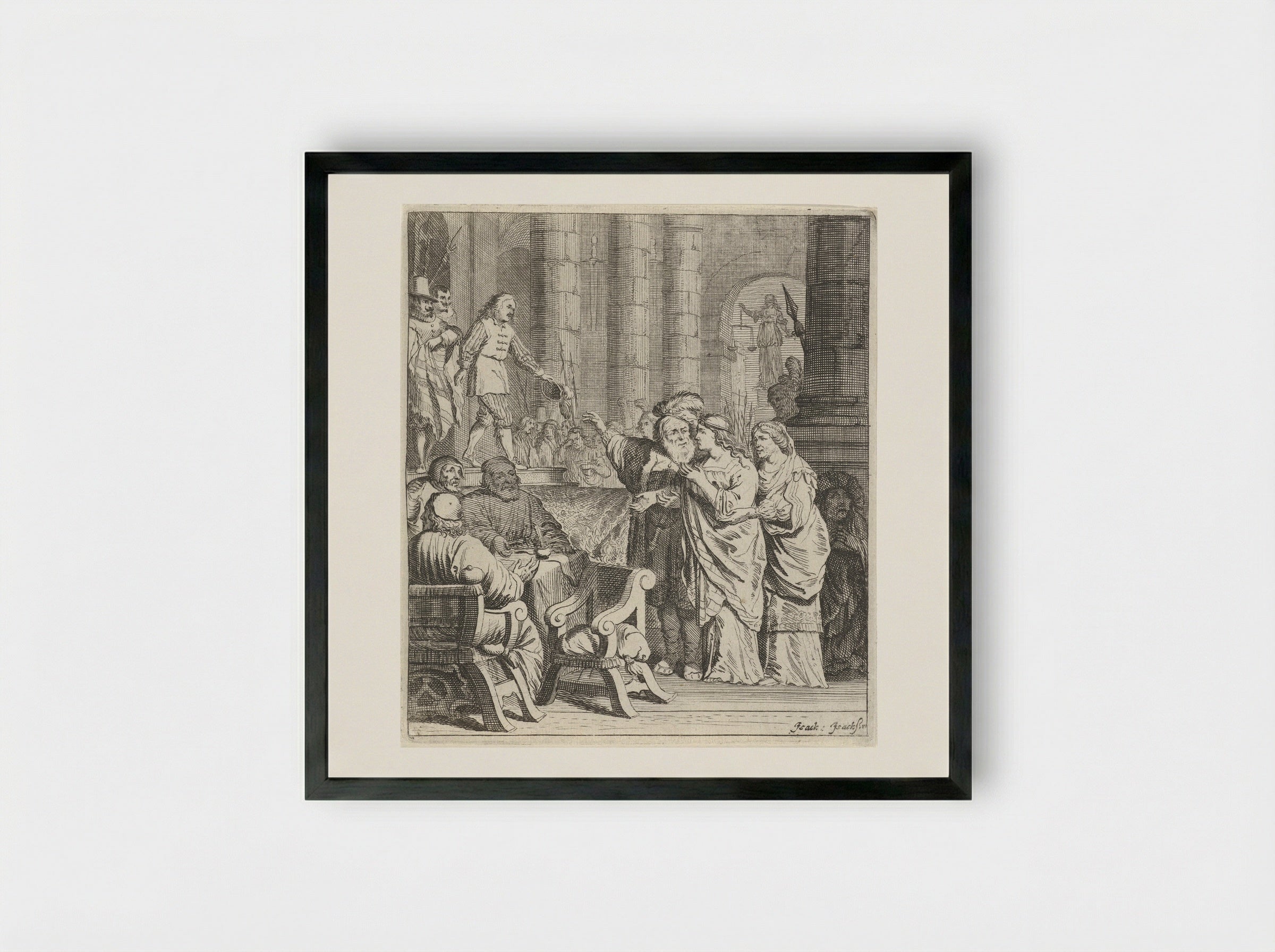 Don Jan en Konstance in de rechtbank - Pieter Nolpe - Framed Print Black
