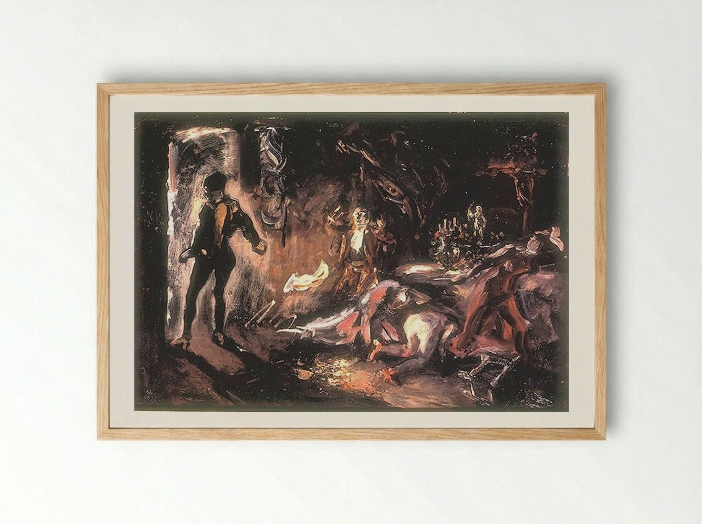Don Juan's Encounter with the Stony Guest - Max Slevogt - Framed Print Wood