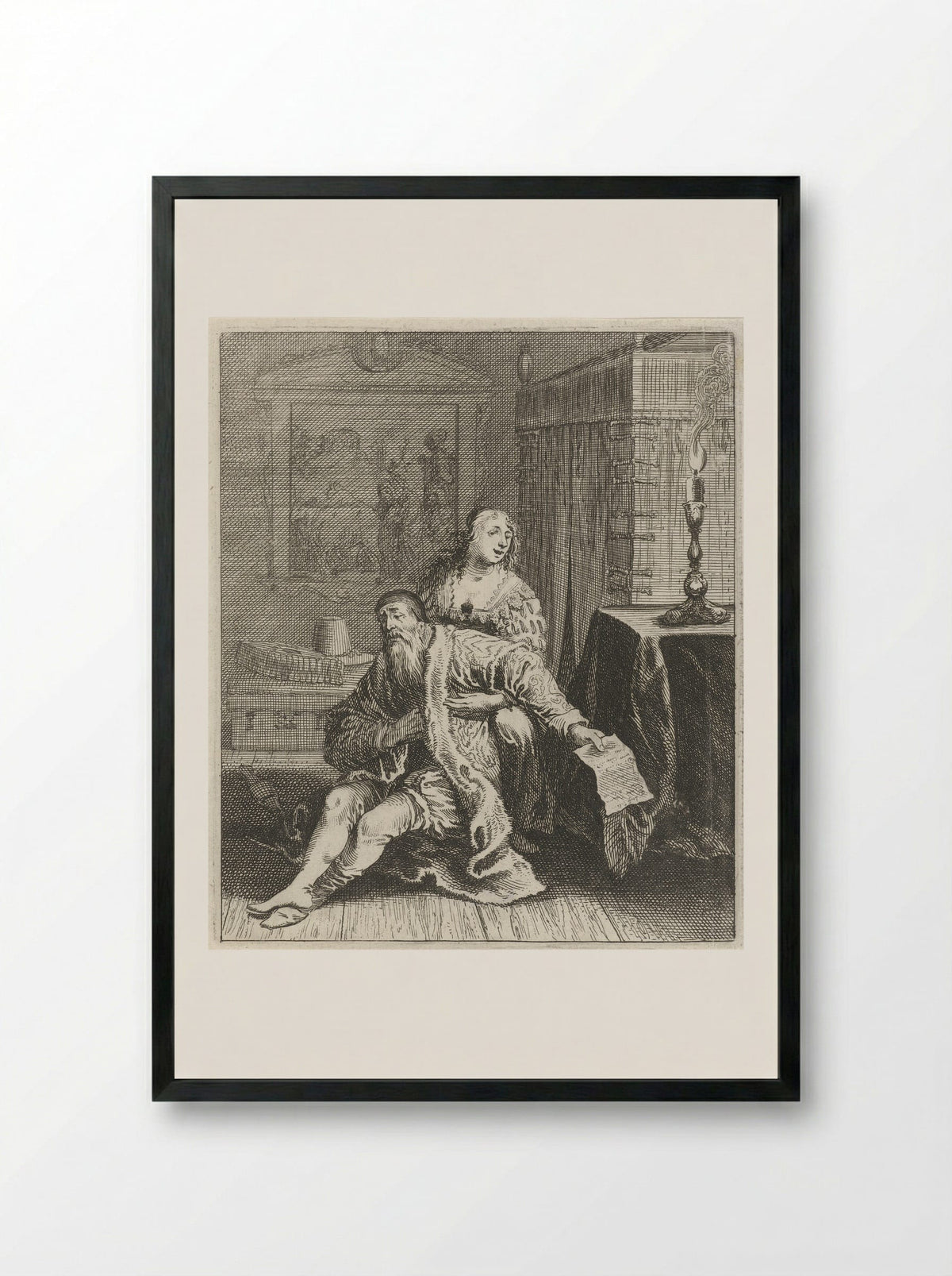 Don Philippo en Eleonora - Pieter Nolpe - Framed Print Black