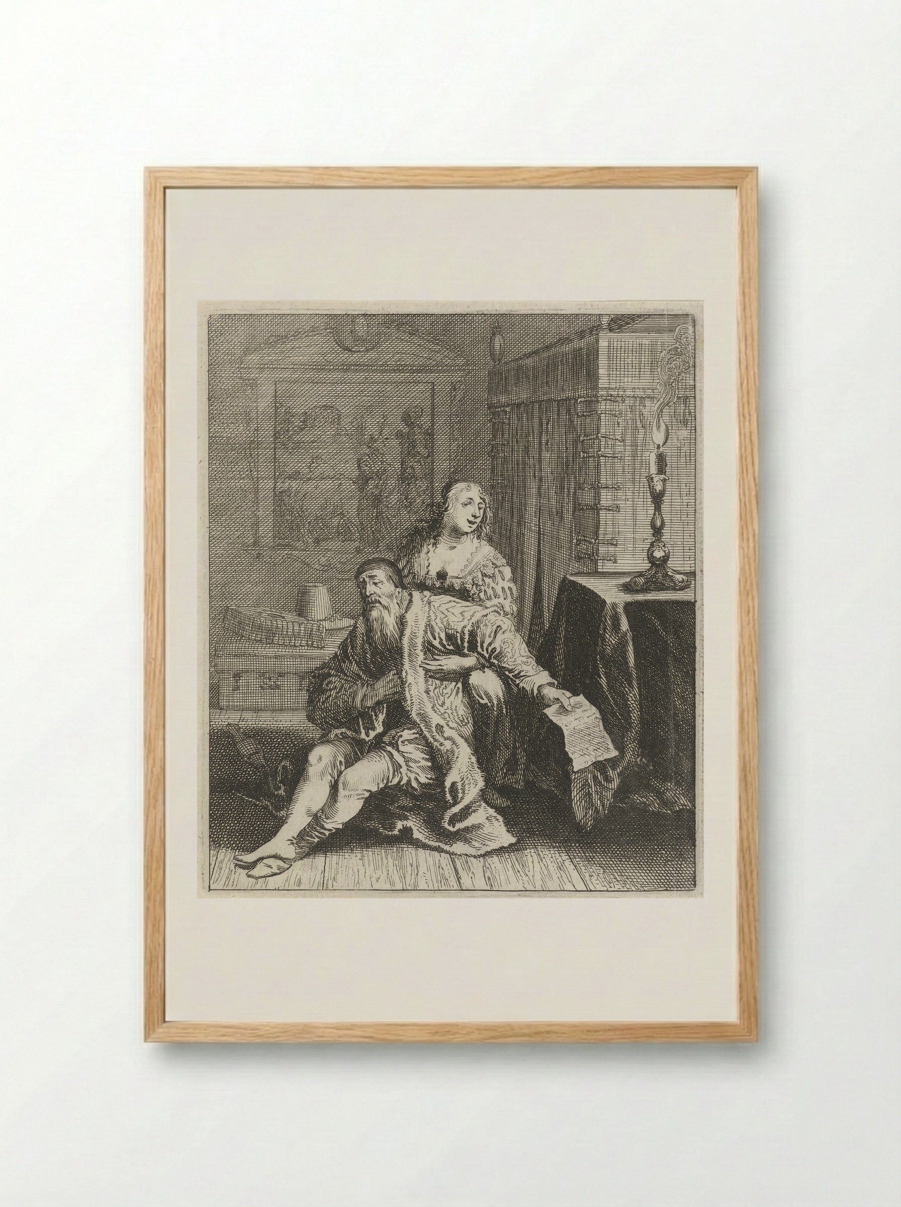 Don Philippo en Eleonora - Pieter Nolpe - Framed Print Wood