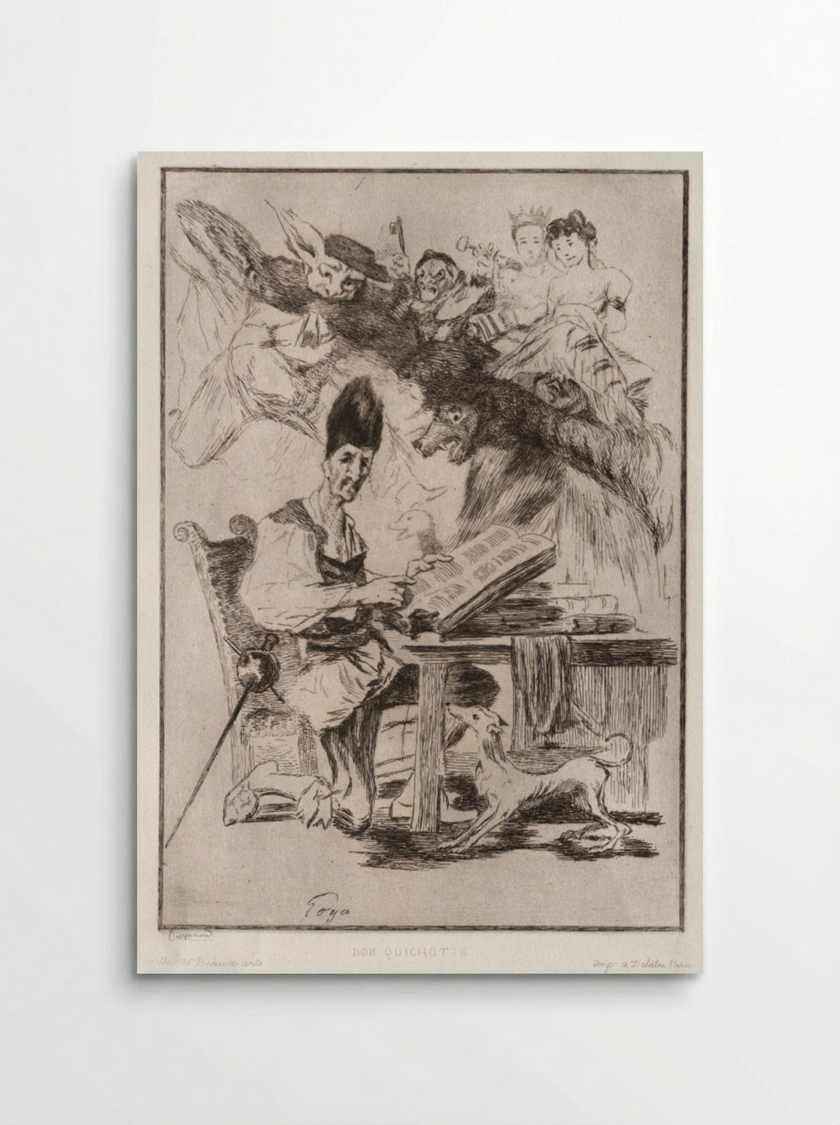 Don Quichotte (after Goya) - Félix Bracquemond - Poster