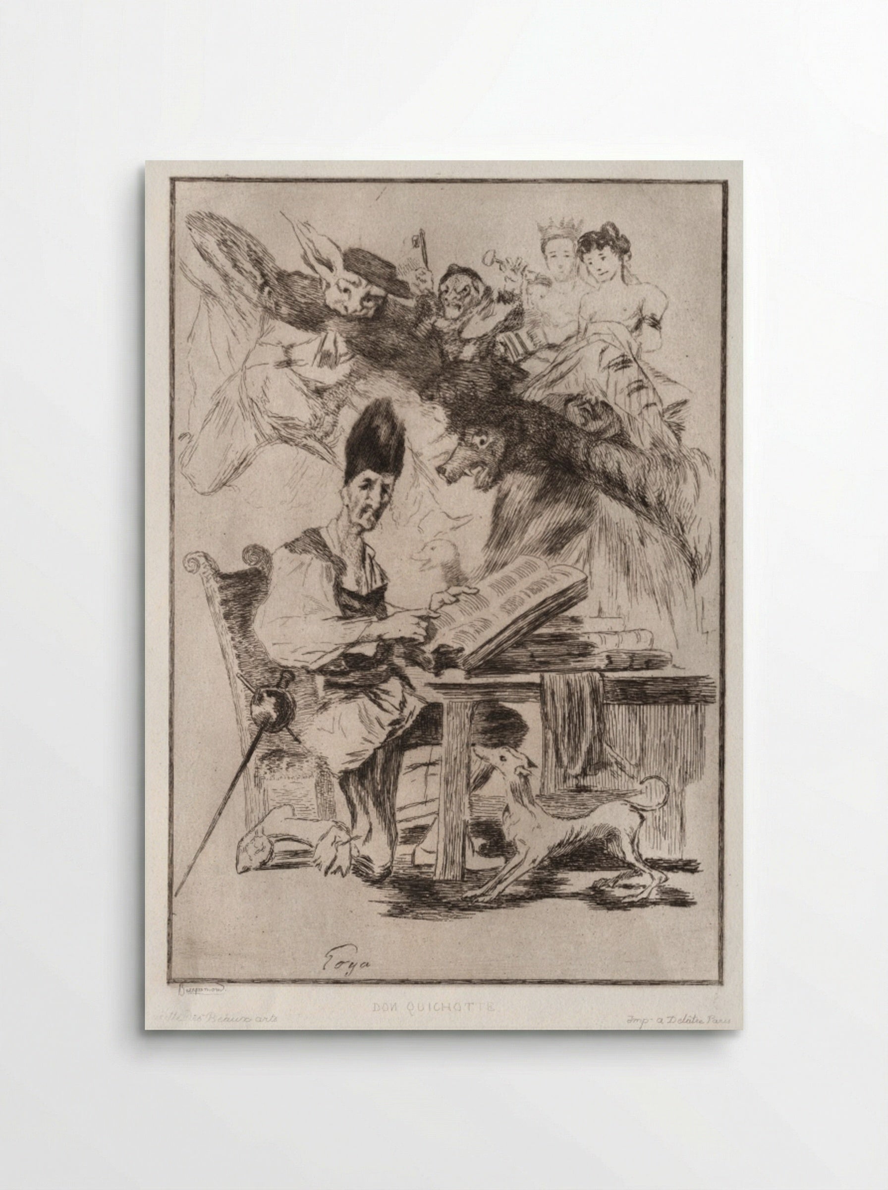 Don Quichotte (after Goya) - Félix Bracquemond - Poster