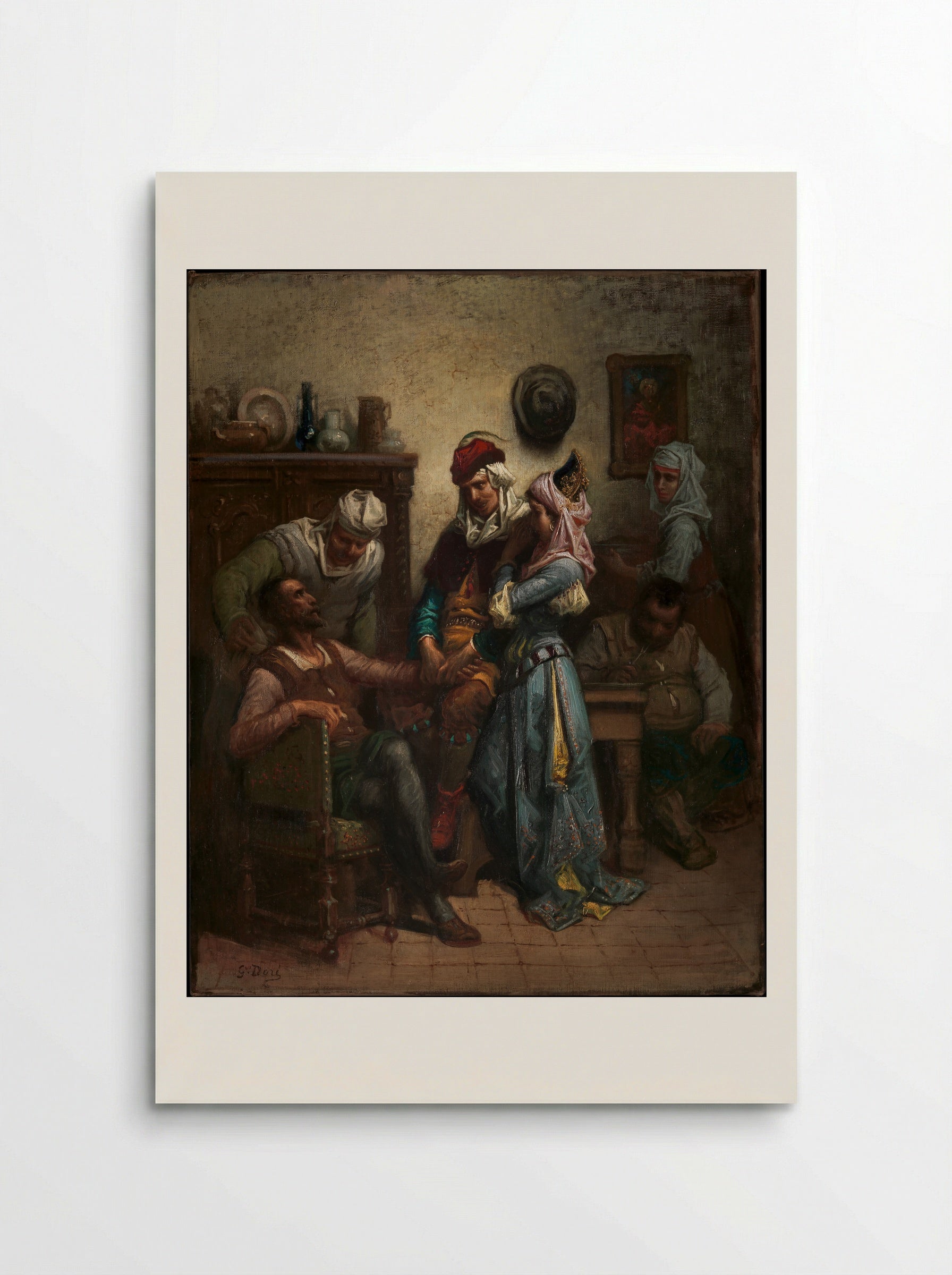 Don Quixote and Sancho Panza Entertained by Basil and Quiteria - Gustave Doré - Poster