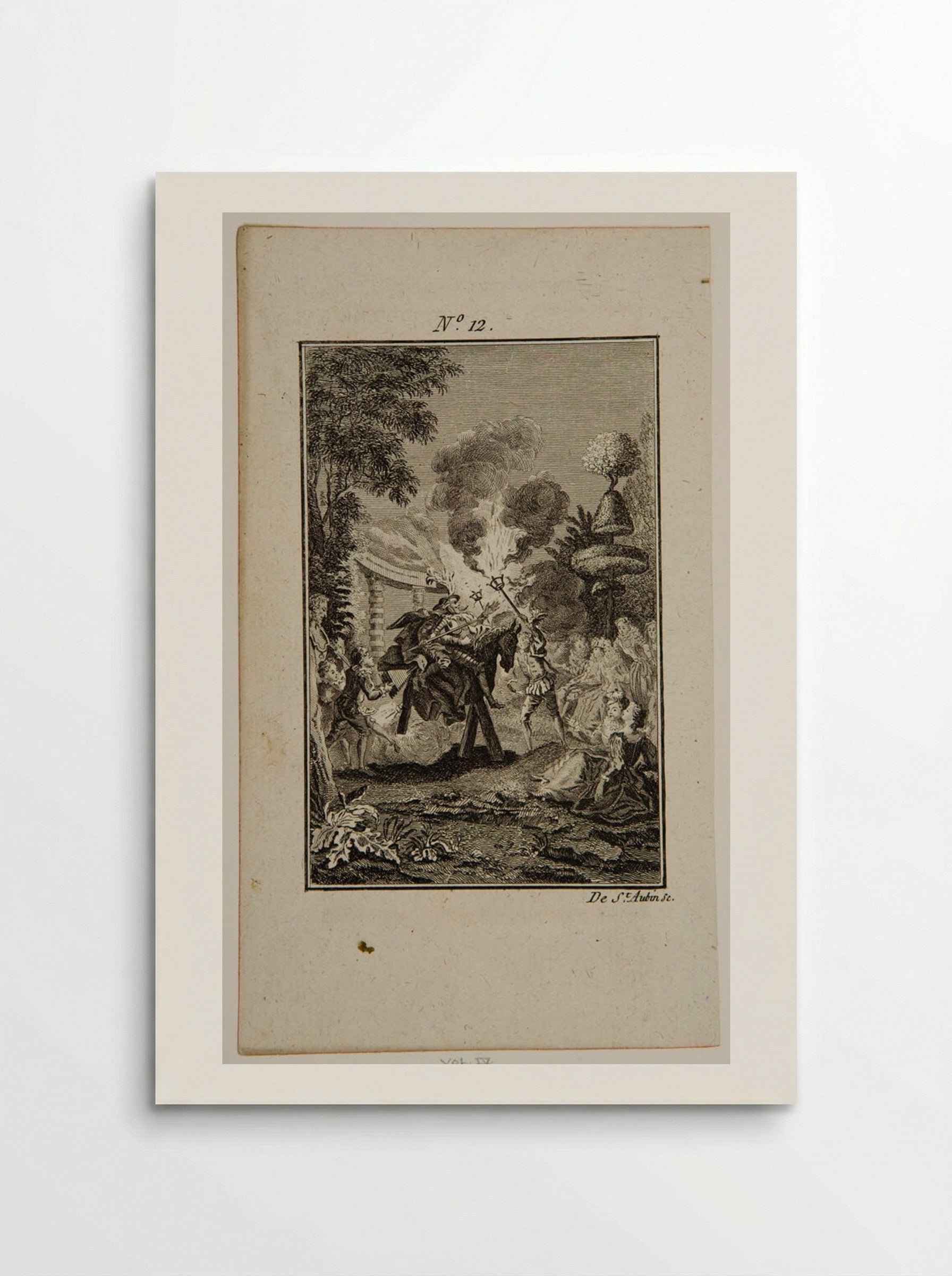 Don Quixote and Sancho mounted on Clavileño - Augustin de Saint-Aubin - Poster