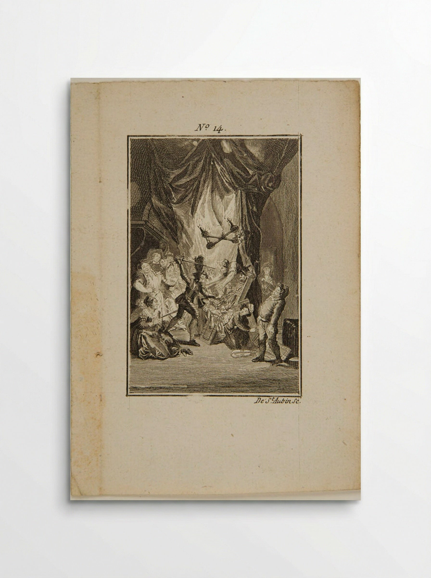 Don Quixote attacks Maese Pedro's Theater - Augustin de Saint-Aubin - Poster