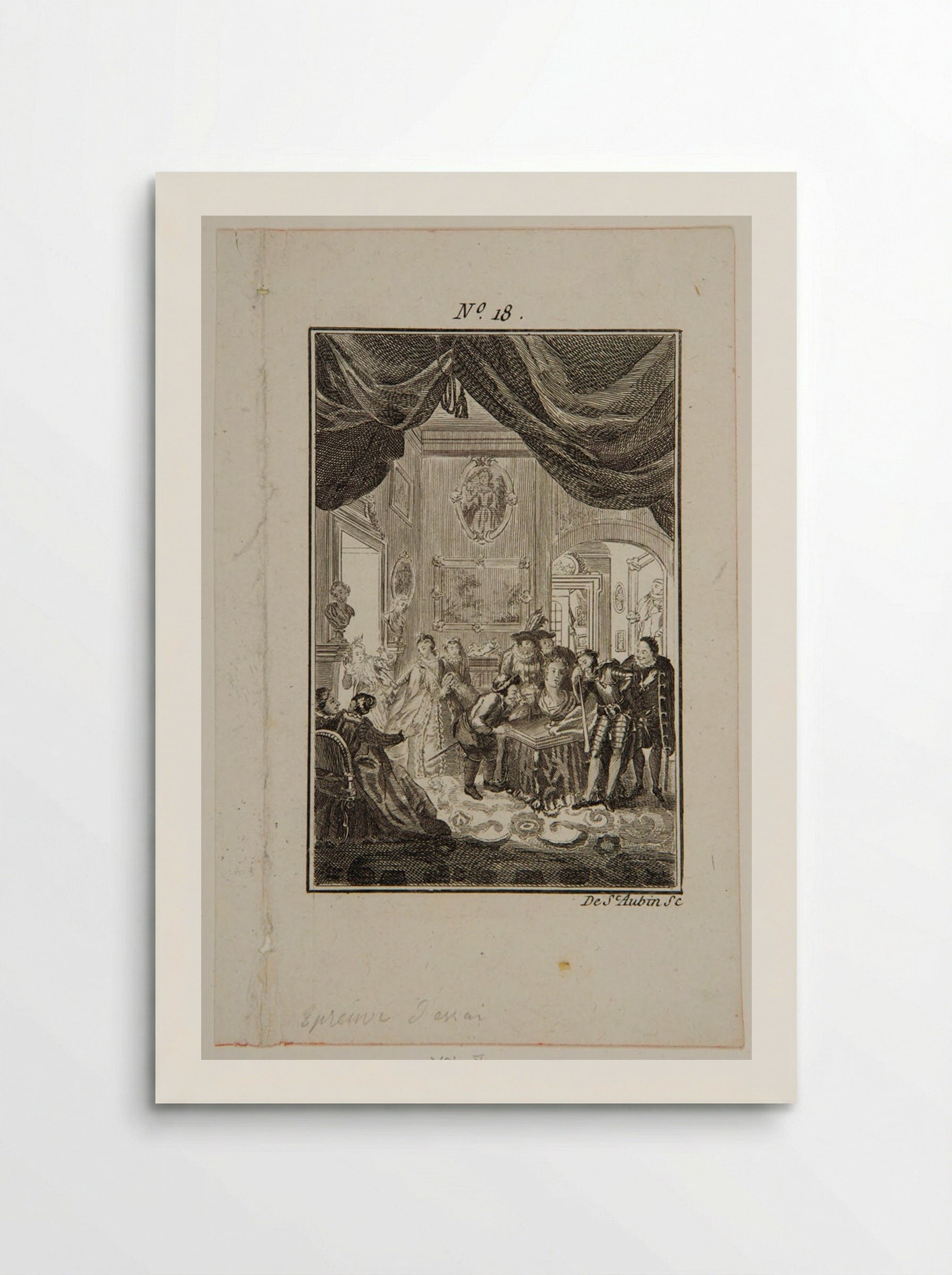 Don Quixote consults the enchanted head at Don Antonio Moreno's place - Augustin de Saint-Aubin - Poster