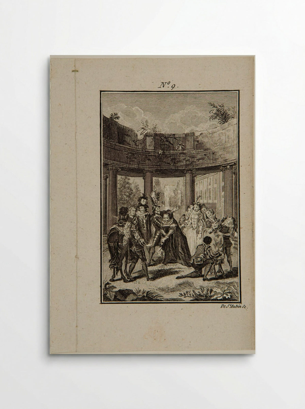 Don Quixote embraces Sancho before the squire leaves for the Island of Barataria - Augustin de Saint-Aubin - Poster