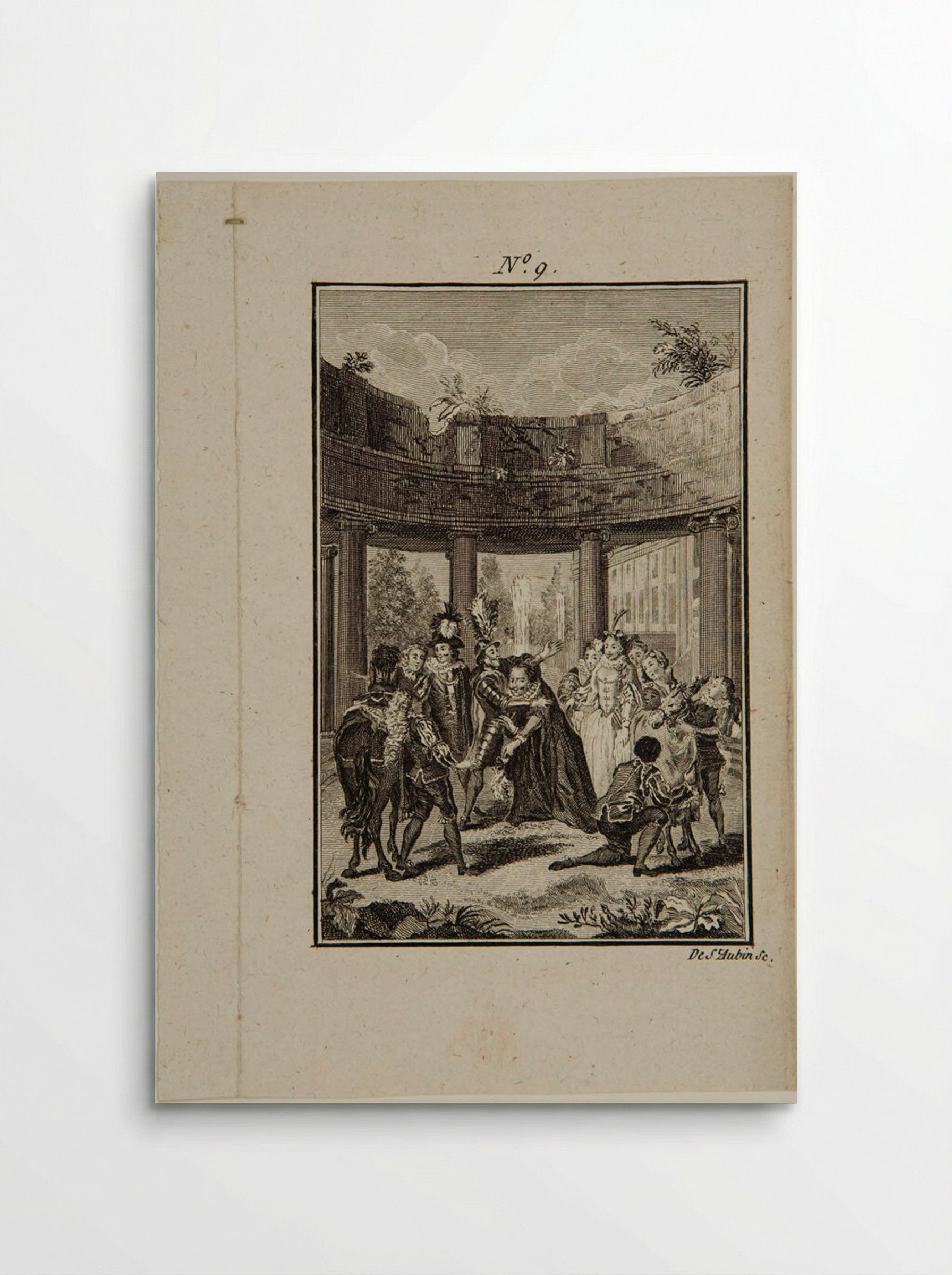 Don Quixote embraces Sancho before the squire leaves for the Island of Barataria - Augustin de Saint-Aubin - Poster