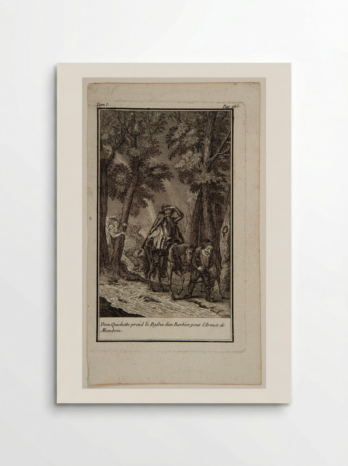 Don Quixote takes the wash basin of a barber - Augustin de Saint-Aubin - Poster