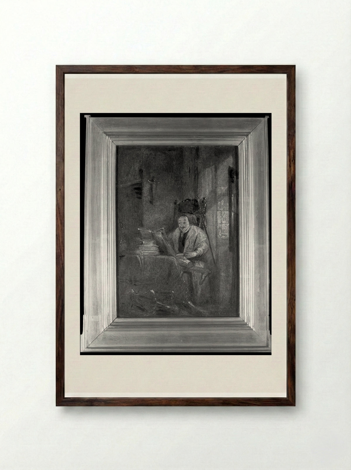 Don Quixote - Richard Parkes Bonington - Framed Print Dark Wood
