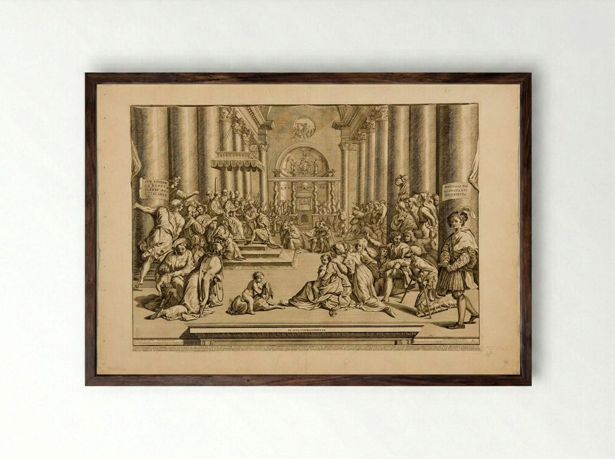 Donation of Rome - Francesco Faraone Aquila - Framed Print Dark Wood