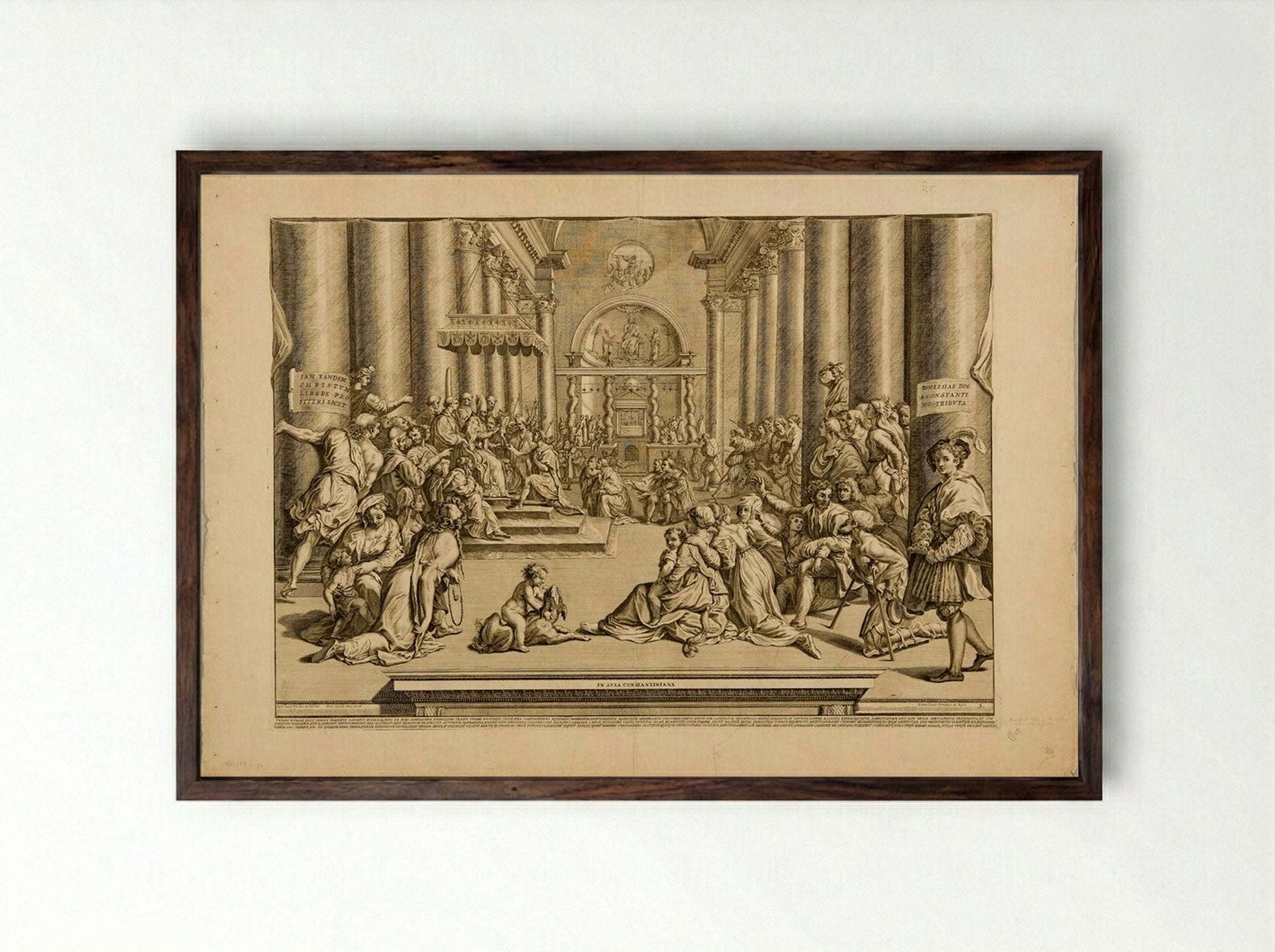 Donation of Rome - Francesco Faraone Aquila - Framed Print Dark Wood