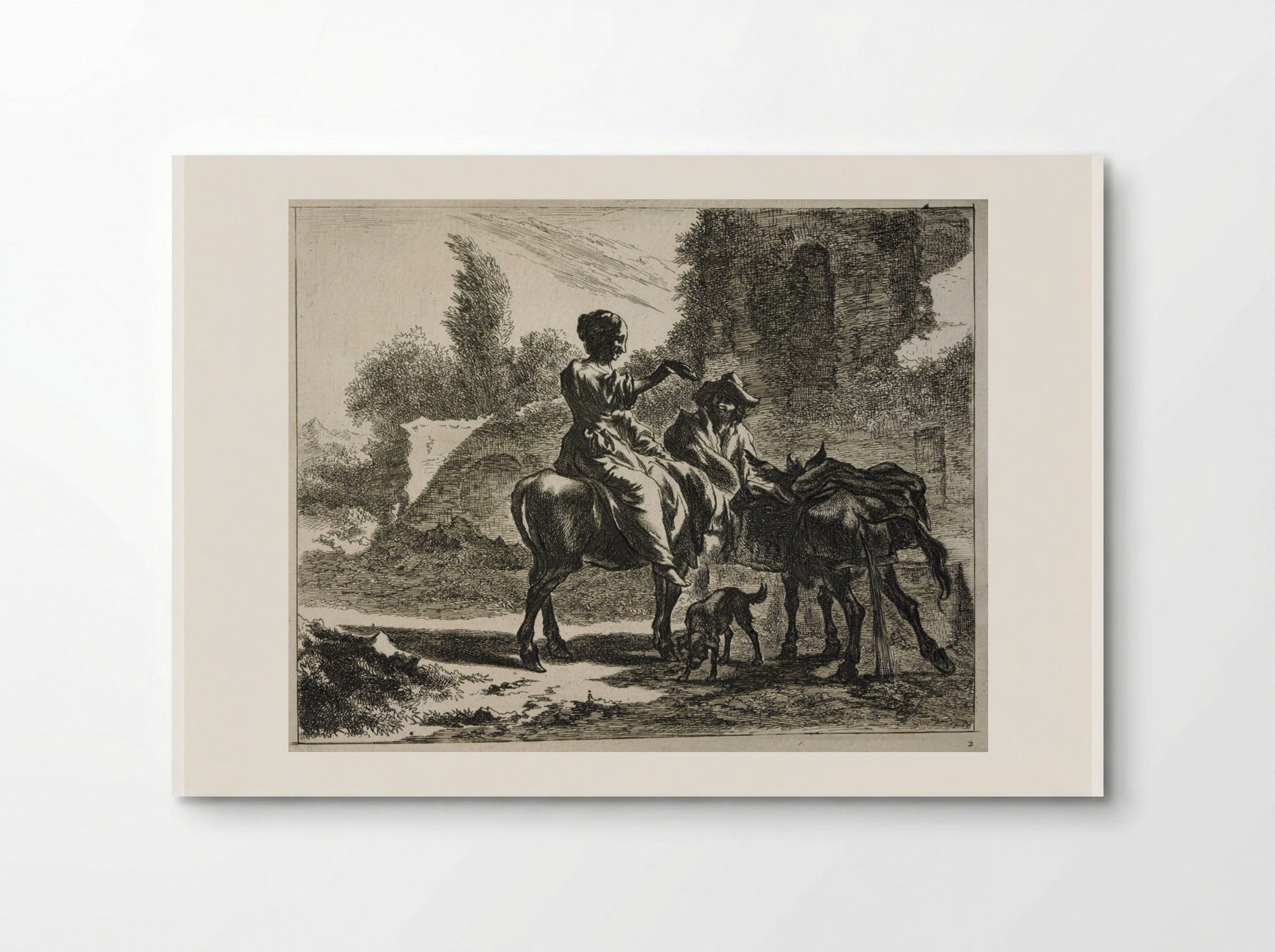 Donkey Drinking from a Trough - Johannes Visscher - Poster