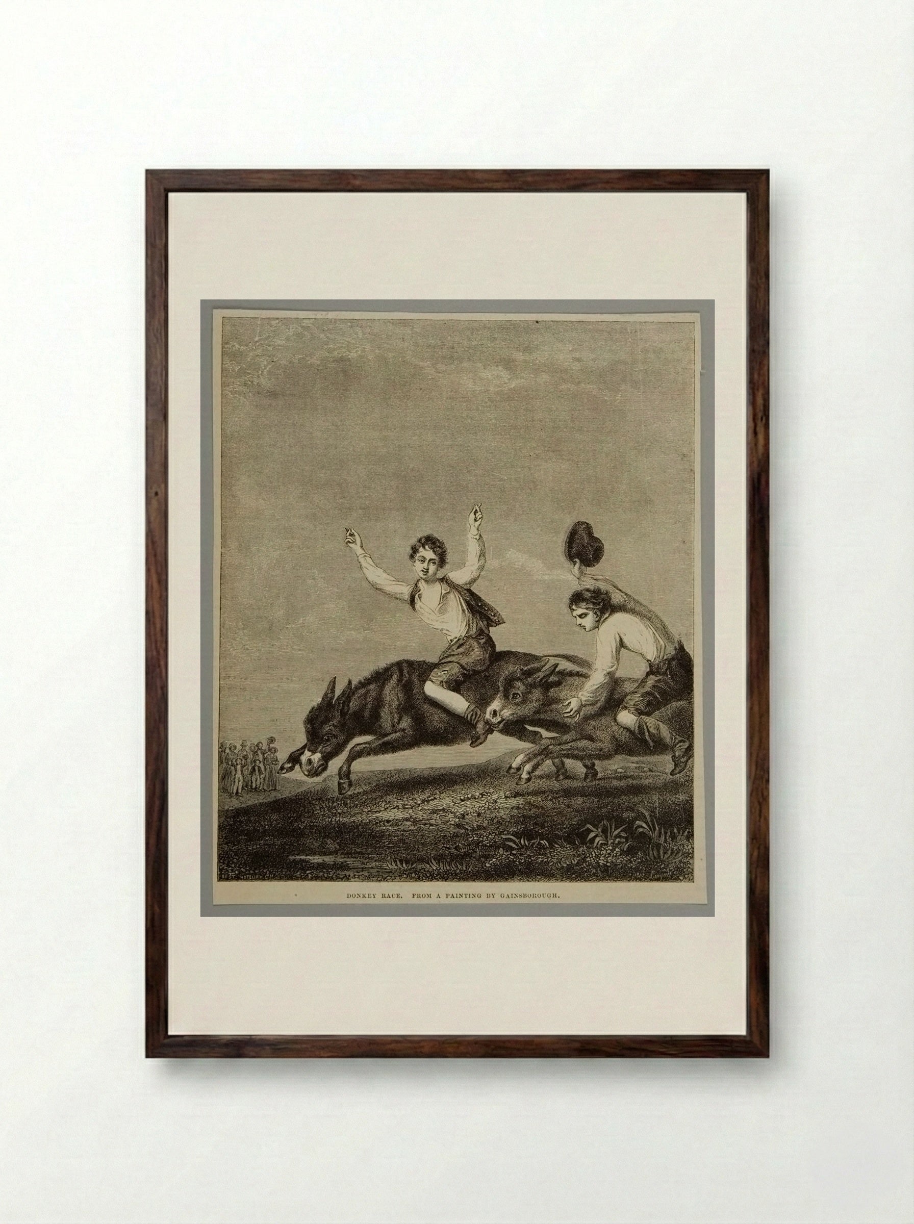 Donkey Race (After Thomas Gainsborough) - Best et Cie - Framed Print Dark Wood