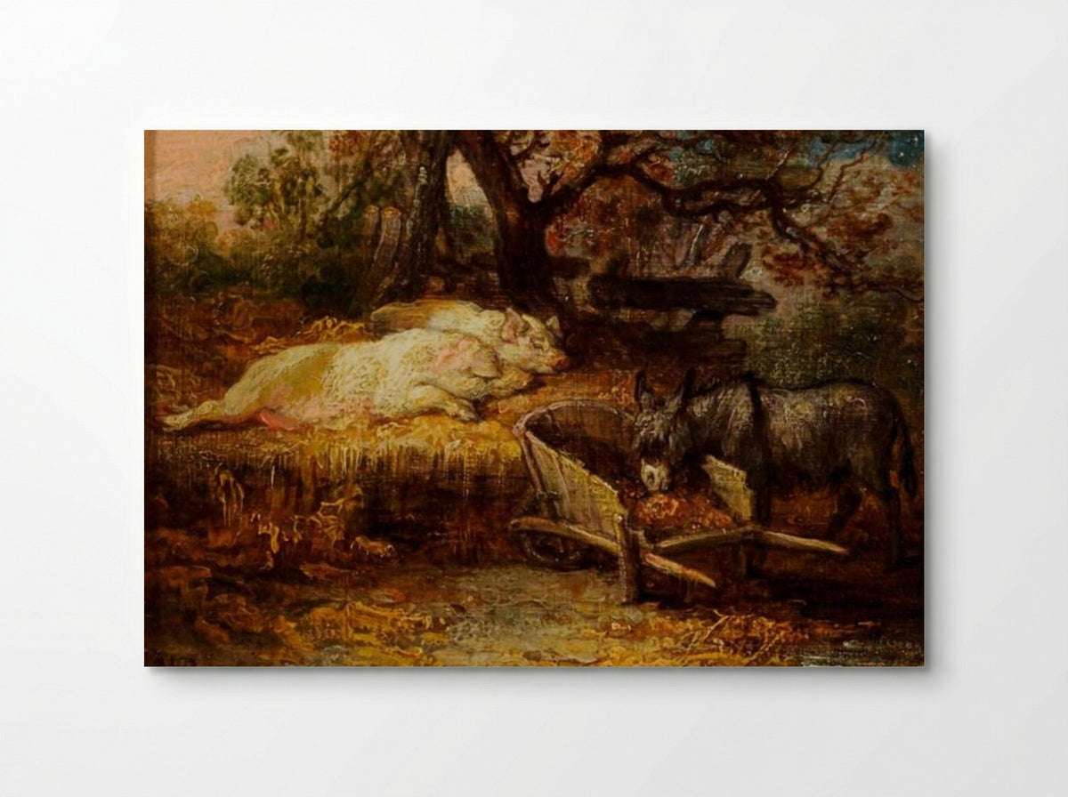 Donkey and Pigs - James Ward - Poster