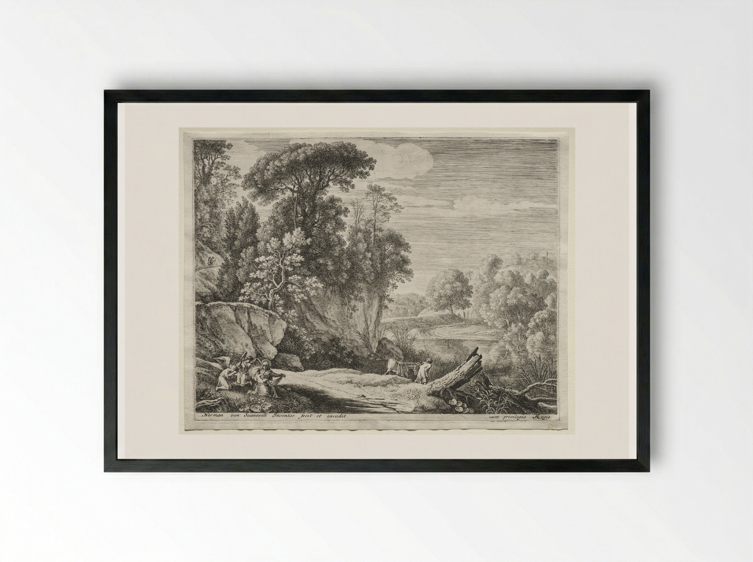 Donkeys - Herman van Swanevelt - Framed Print Black