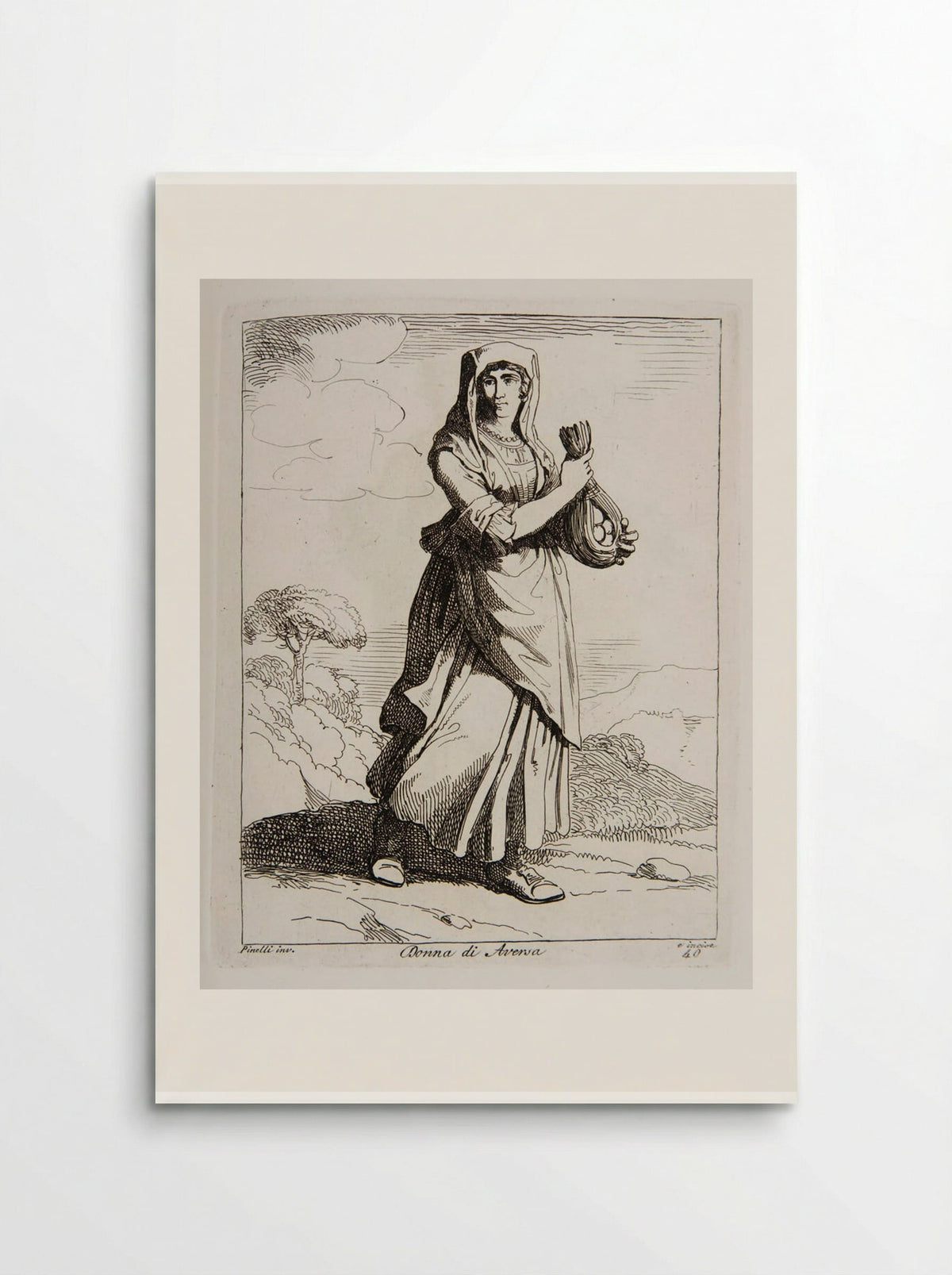 Donna di Aversa - Bartolomeo Pinelli - Poster