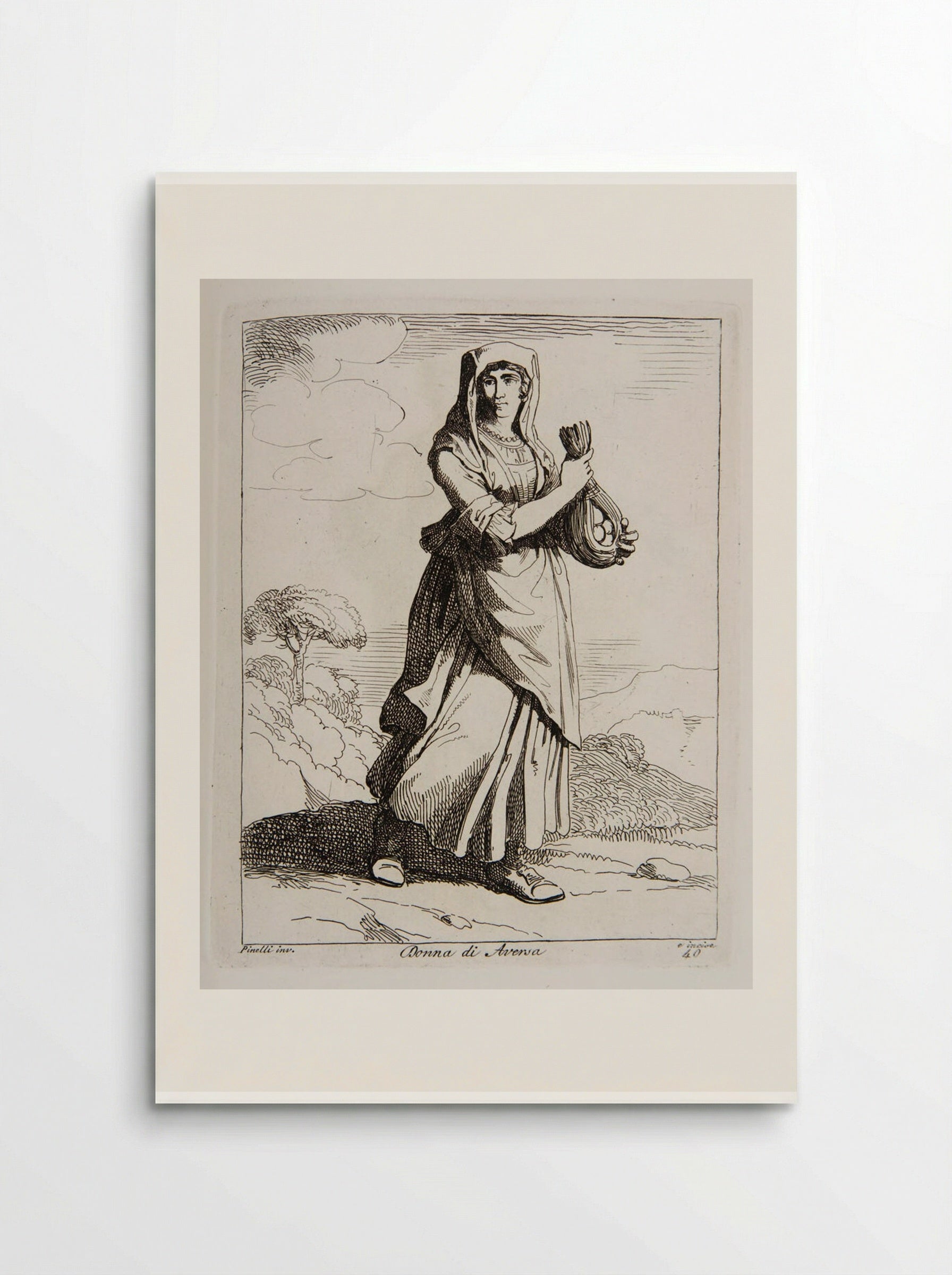 Donna di Aversa - Bartolomeo Pinelli - Poster