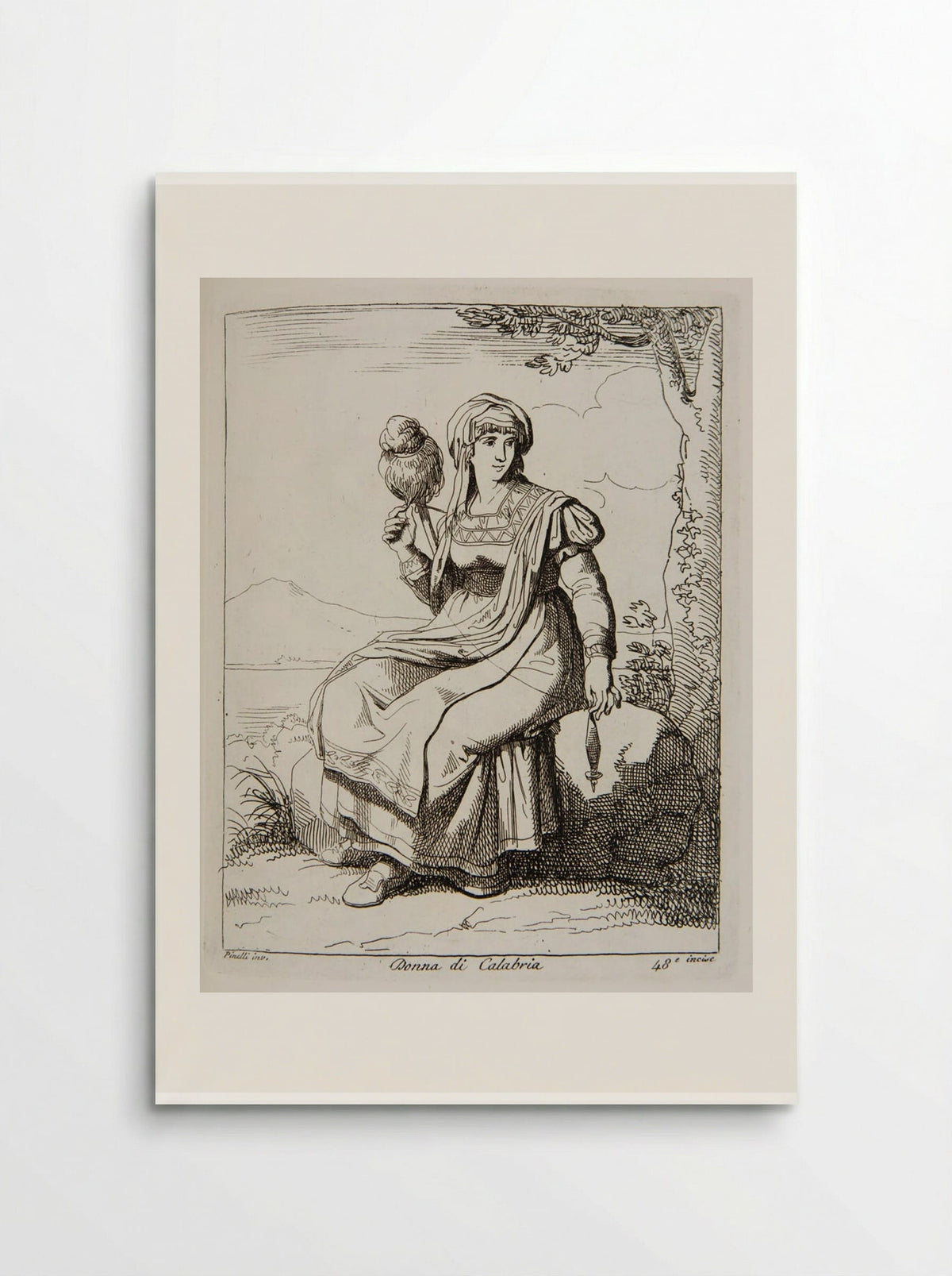 Donna di Calabria - Bartolomeo Pinelli - Poster