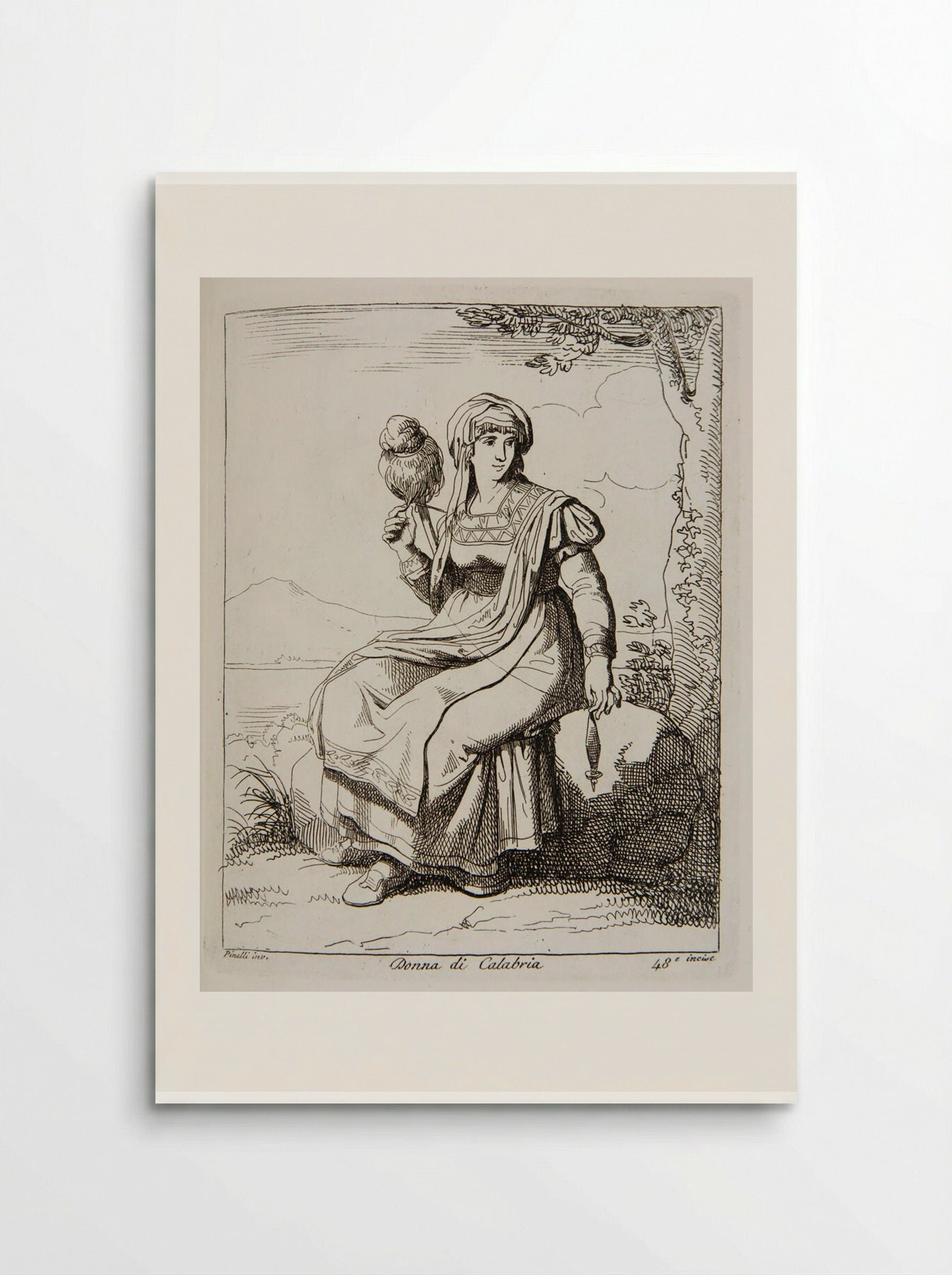 Donna di Calabria - Bartolomeo Pinelli - Poster