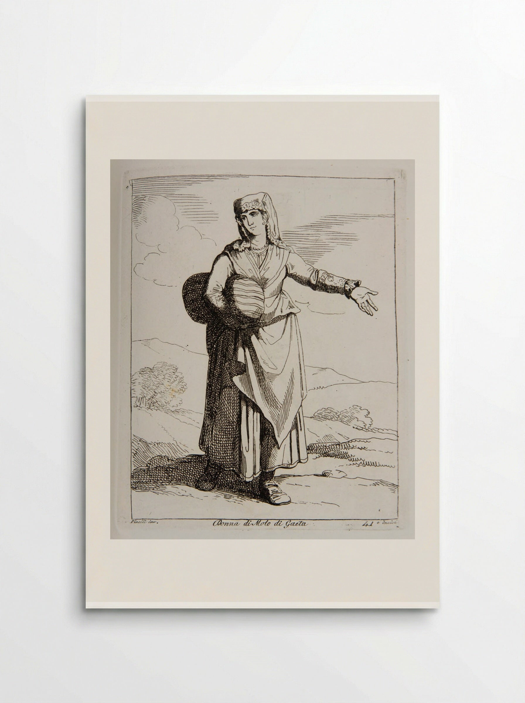 Donna di Molo di Gaeta - Bartolomeo Pinelli - Poster