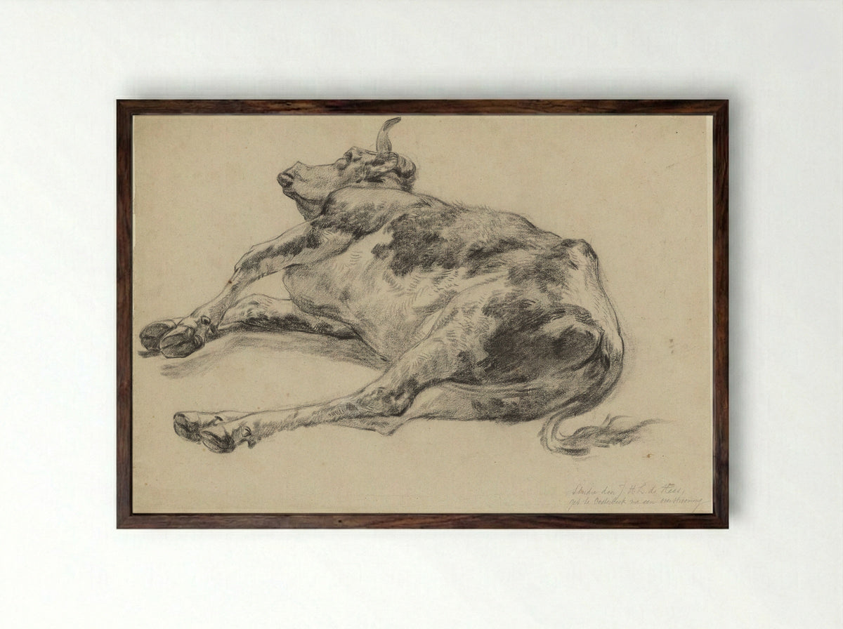 Dood rund, na een overstroming te Oosterbeek - Johannes Hubertus Leonardus de Haas - Framed Print Dark Wood
