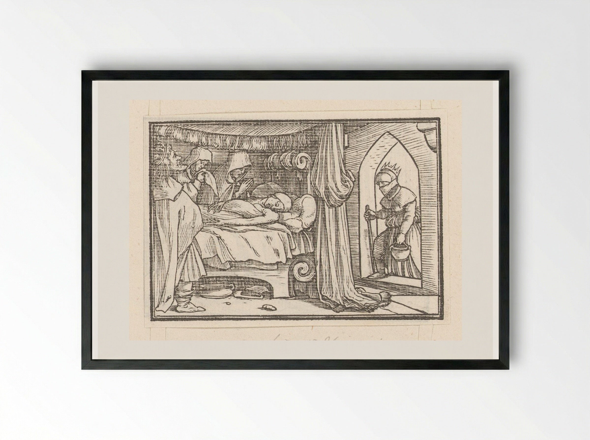 Dood van Abia (The Death of Abijah) - Veit Rudolf Specklin - Framed Print Black