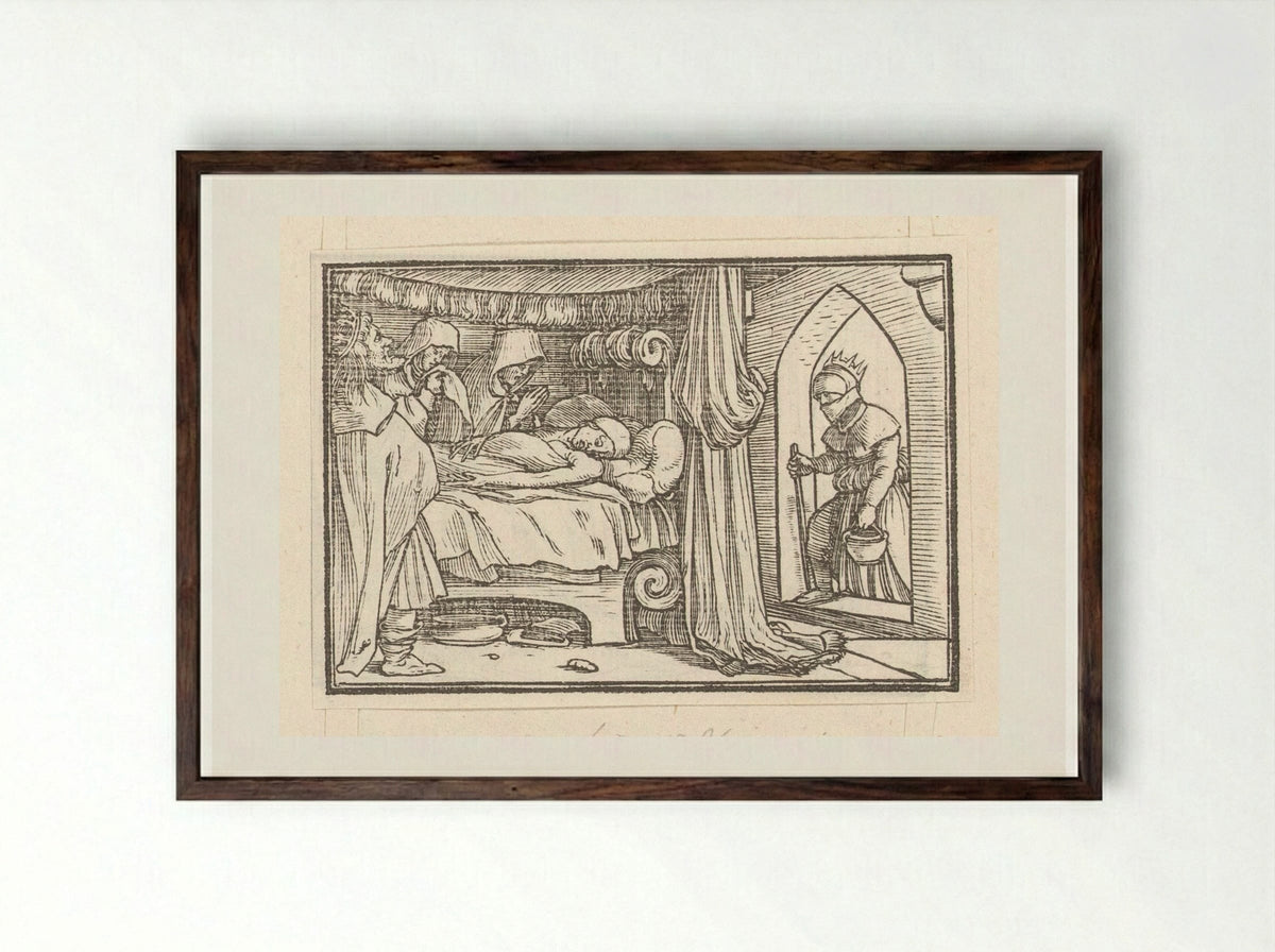 Dood van Abia (The Death of Abijah) - Veit Rudolf Specklin - Framed Print Dark Wood