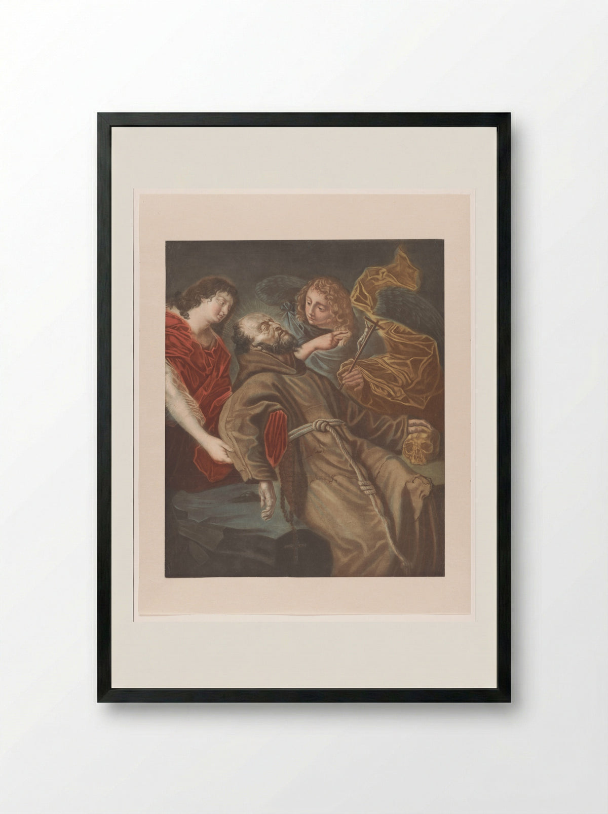 Dood van de heilige Franciscus - Edouard Gautier d'Agoty - Framed Print Black
