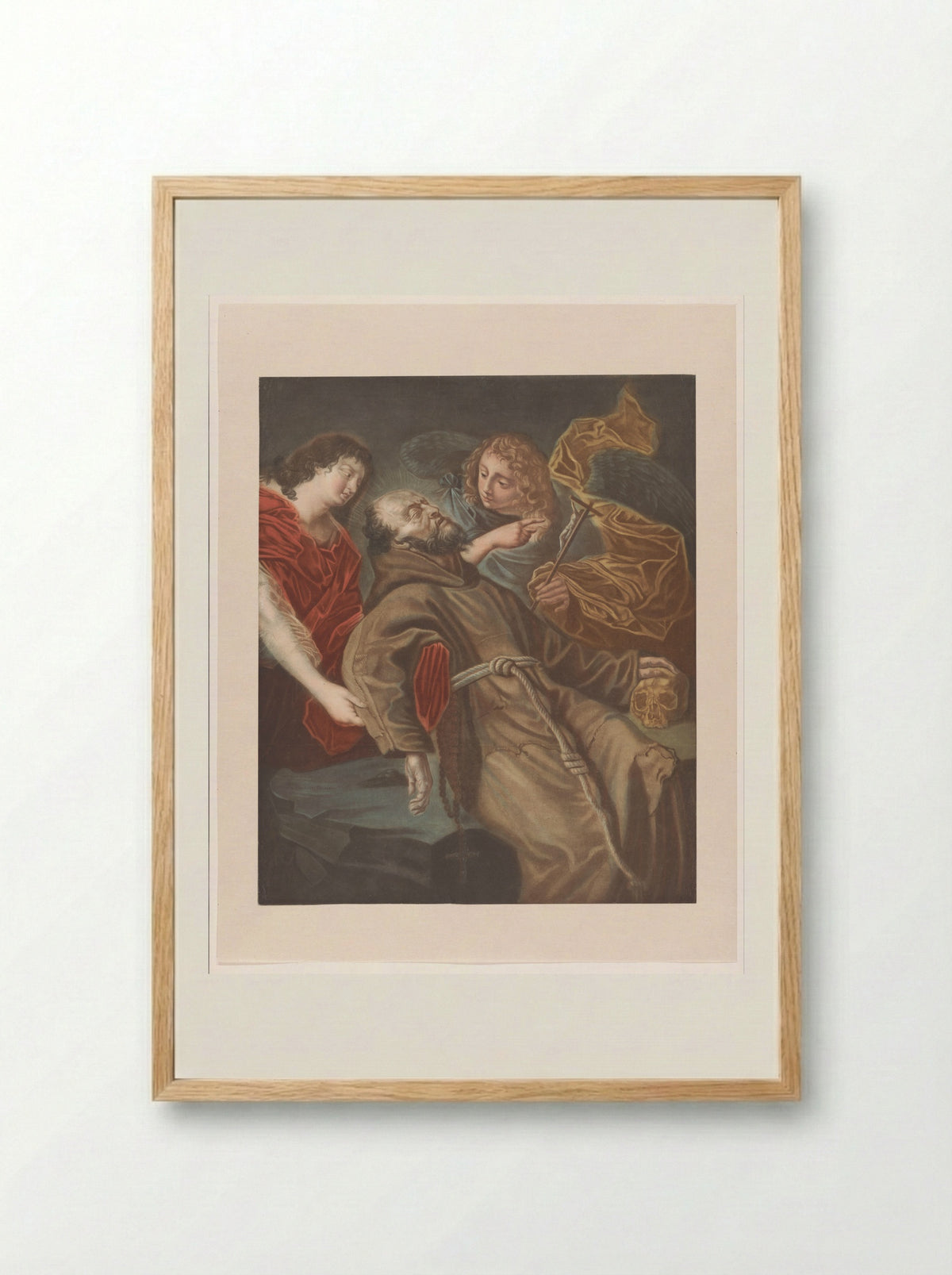 Dood van de heilige Franciscus - Edouard Gautier d'Agoty - Framed Print Wood