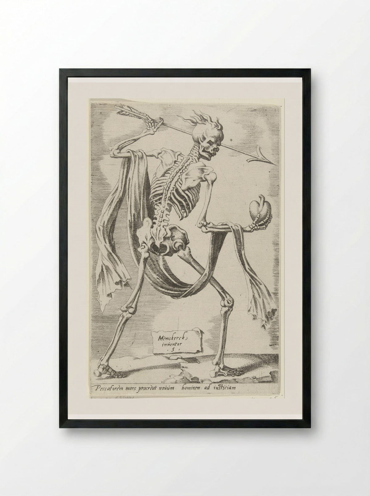 Dood van de zonde brengt een nieuw mens tot leven - Dirck Volckertsz. Coornhert - Framed Print Black
