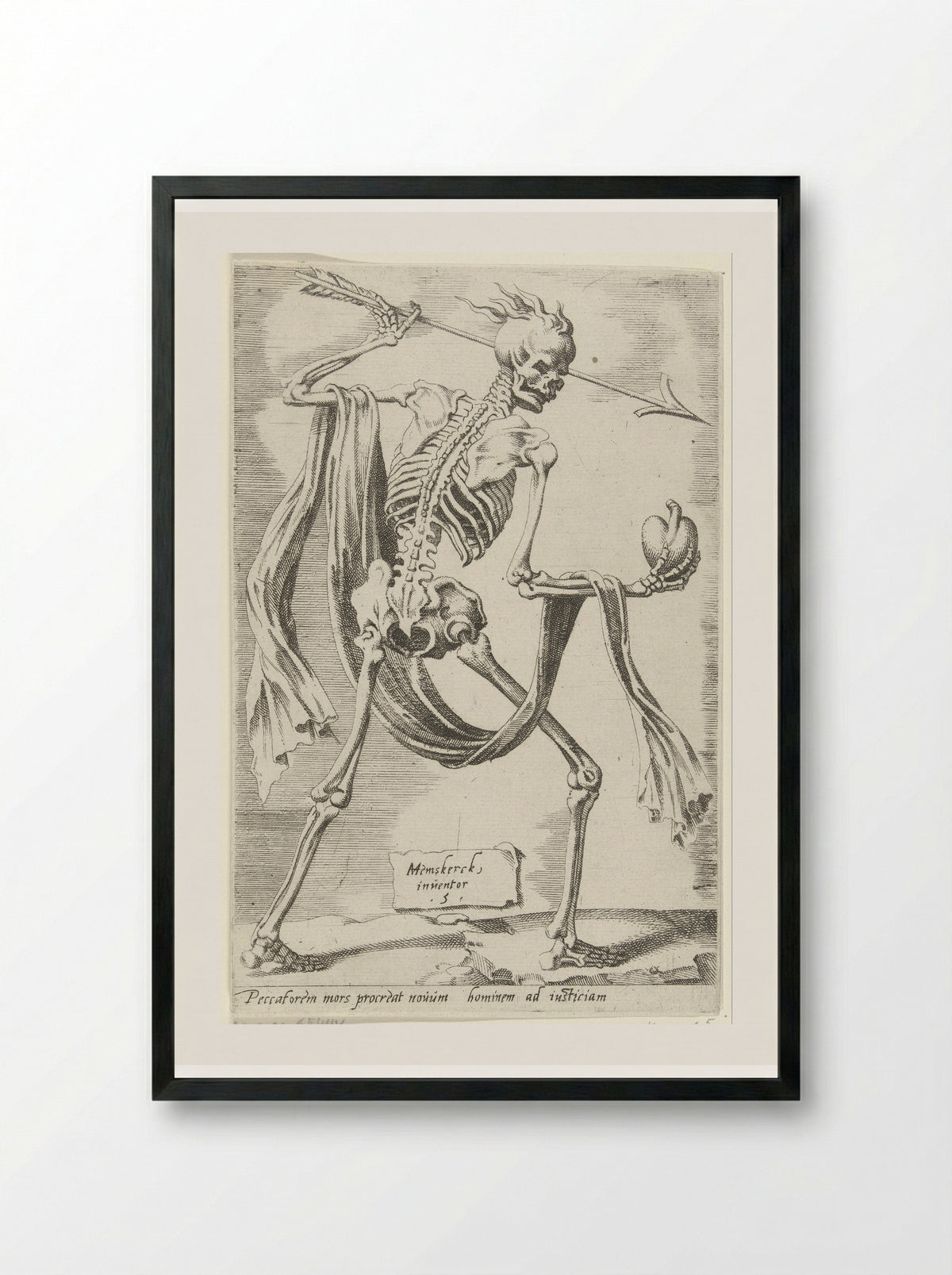 Dood van de zonde brengt een nieuw mens tot leven - Dirck Volckertsz. Coornhert - Framed Print Black