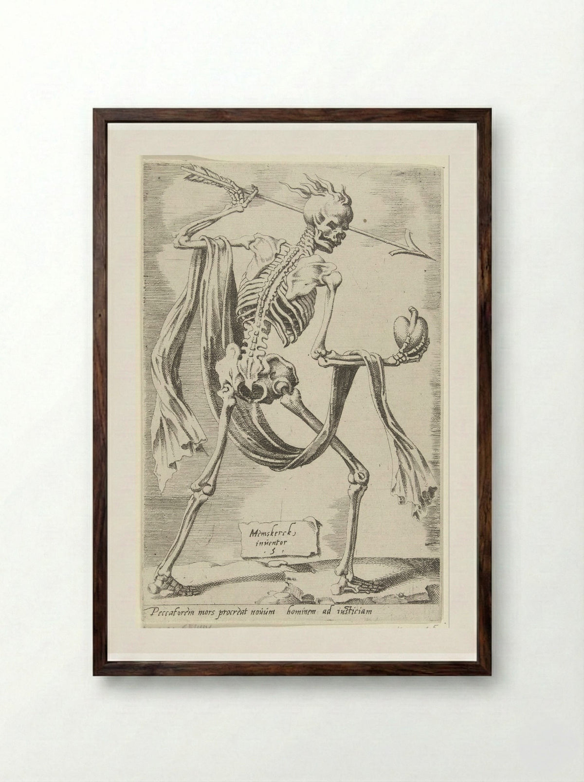 Dood van de zonde brengt een nieuw mens tot leven - Dirck Volckertsz. Coornhert - Framed Print Dark Wood