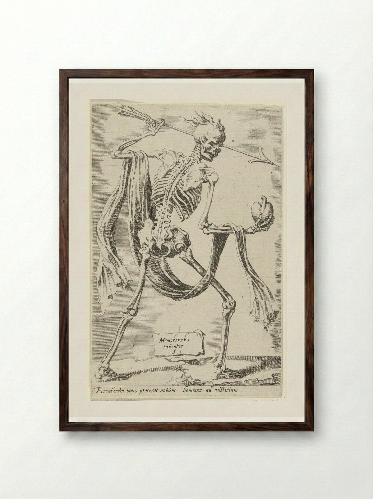Dood van de zonde brengt een nieuw mens tot leven - Dirck Volckertsz. Coornhert - Framed Print Dark Wood