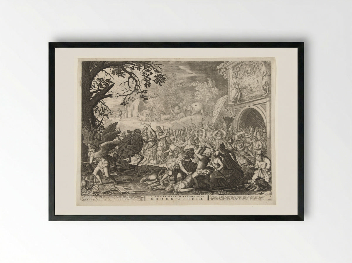 Dood vecht tegen de mensheid - Boëtius Adamsz. Bolswert - Framed Print Black