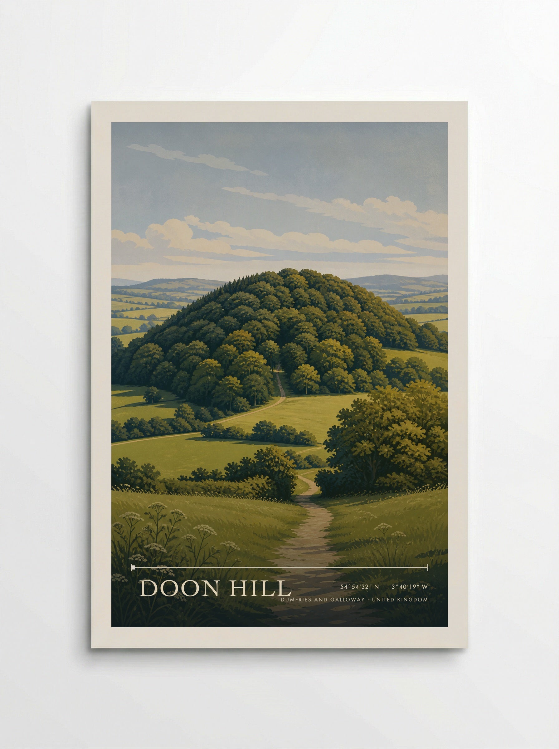 Doon Hill Dumfries and Galloway United Kingdom Travel Poster - Poster