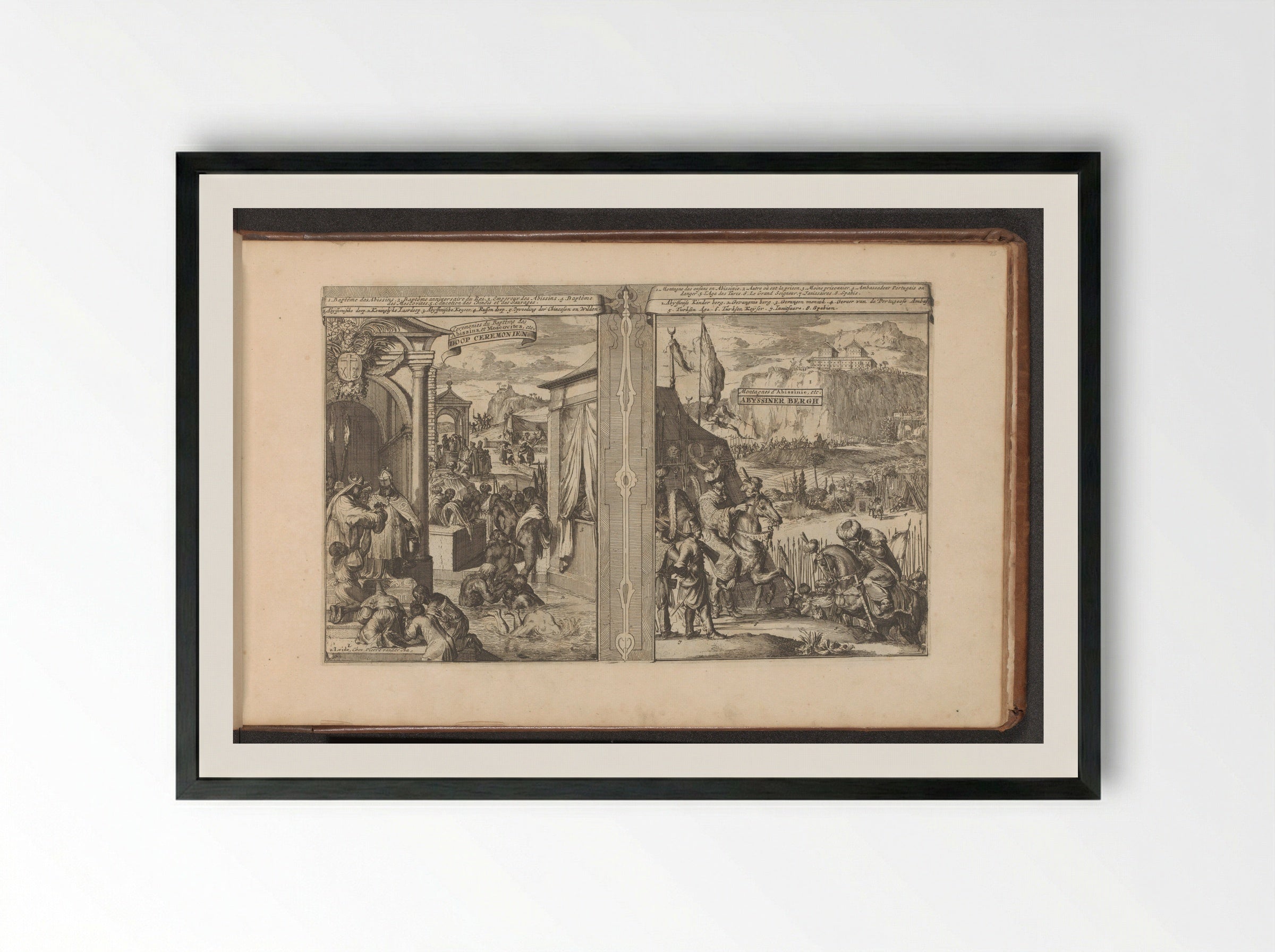 Doopceremonies; Berg van Abessinië - Romeyn de Hooghe - Framed Print Black