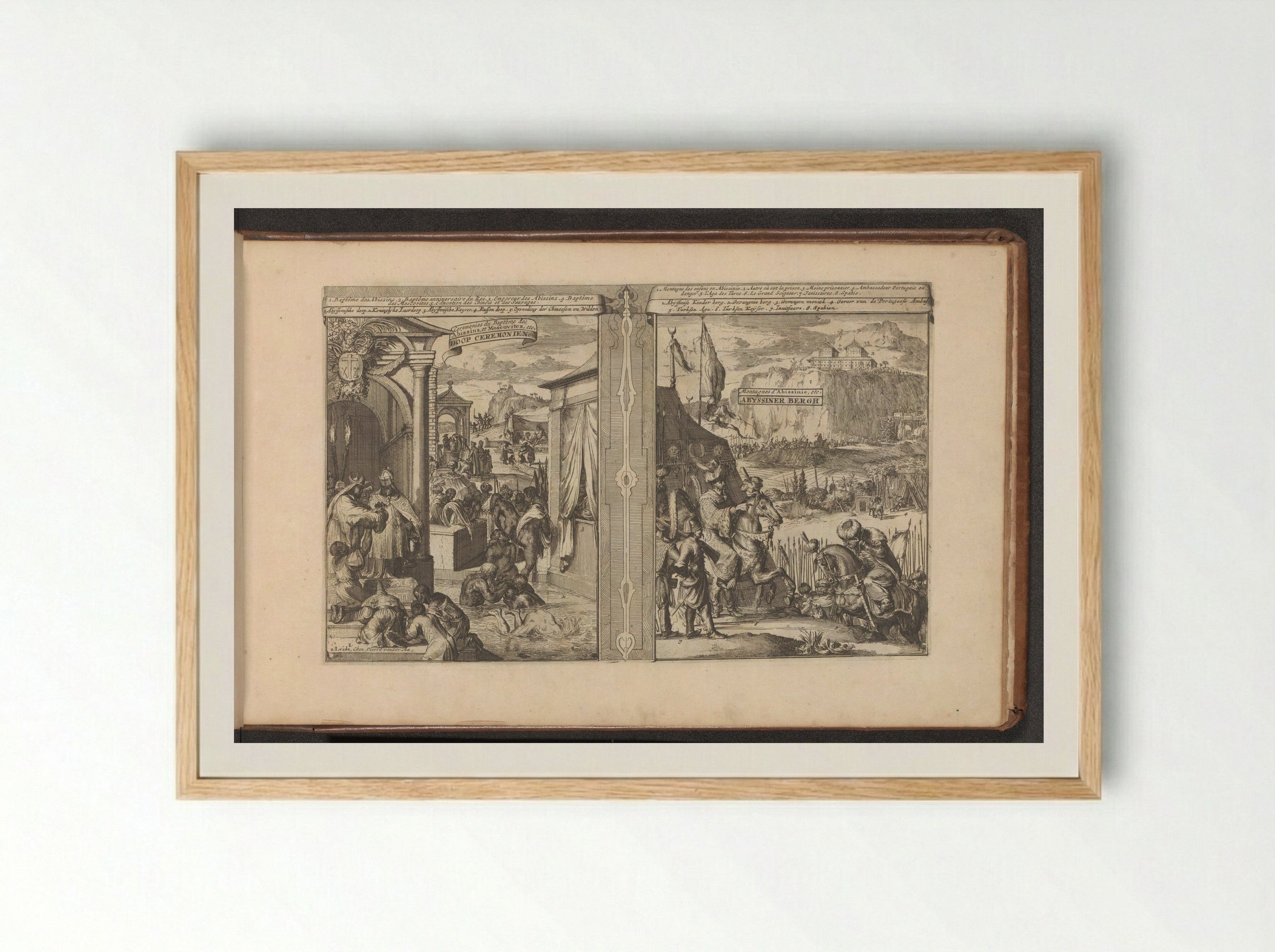 Doopceremonies; Berg van Abessinië - Romeyn de Hooghe - Framed Print Wood