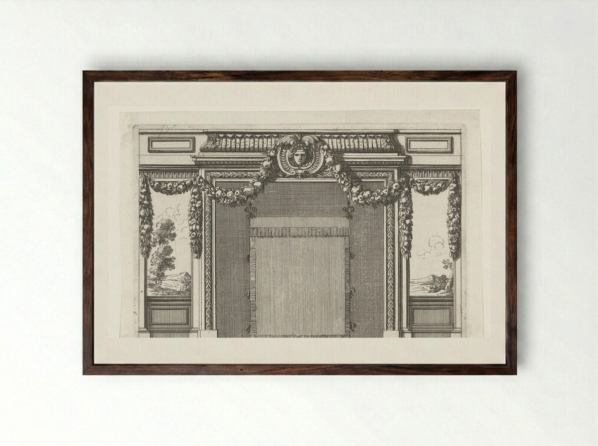 Doorgang naar alkoof - Jean Lepautre - Framed Print Dark Wood