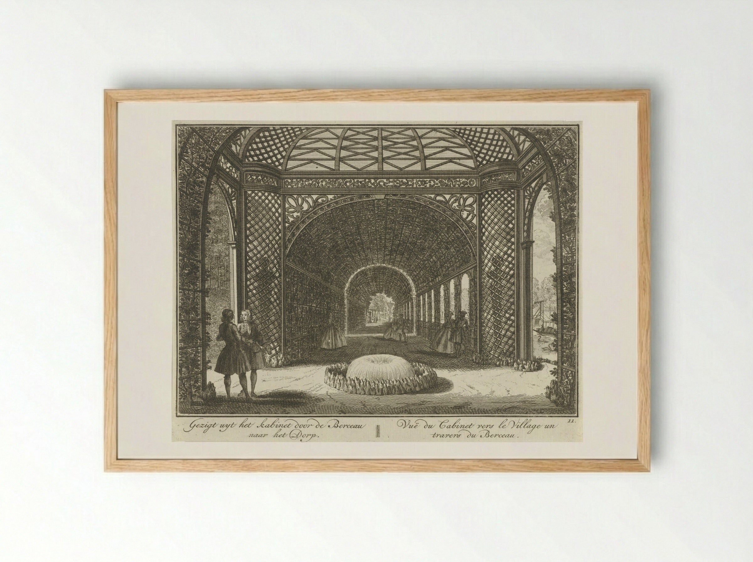 Doorkijk door de berceau in de tuin van Huis ter Meer te Maarssen - Hendrik de Leth - Framed Print Wood