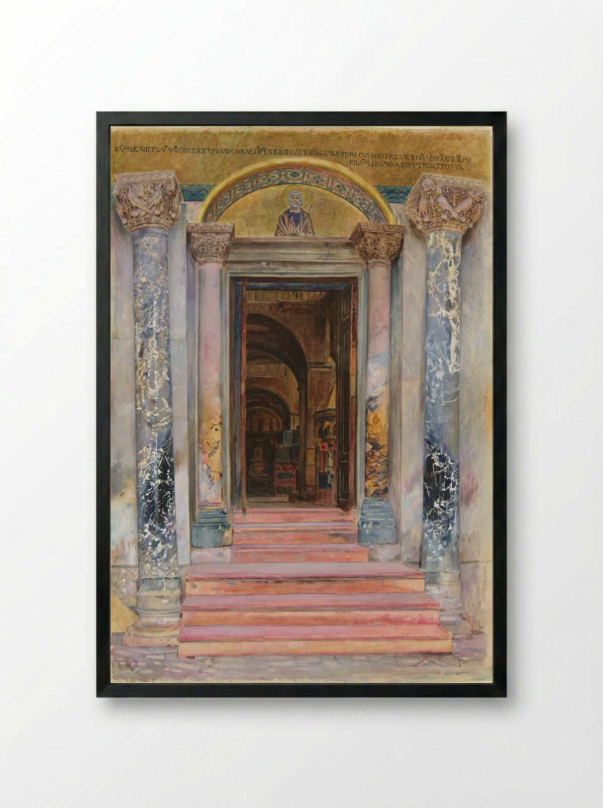 Doorway, San Marco, Venice, Italy - Joseph Lindon Smith - Framed Print Black