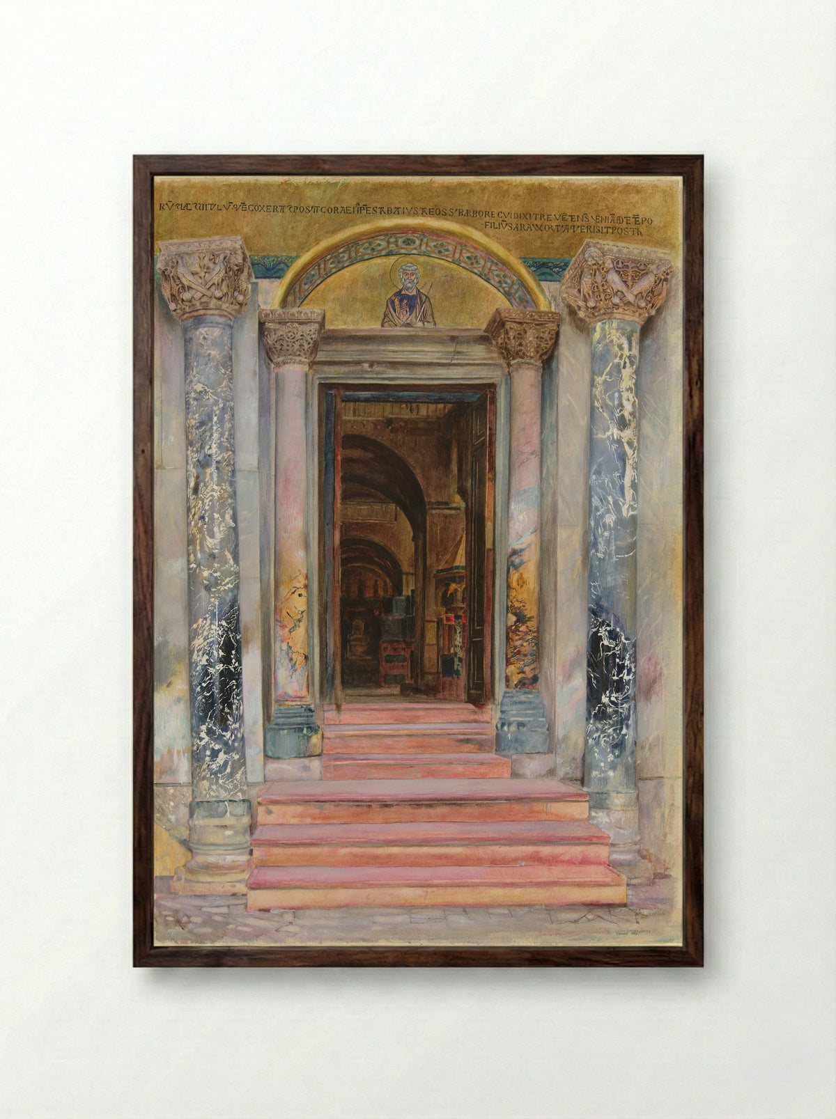 Doorway, San Marco, Venice, Italy - Joseph Lindon Smith - Framed Print Dark Wood