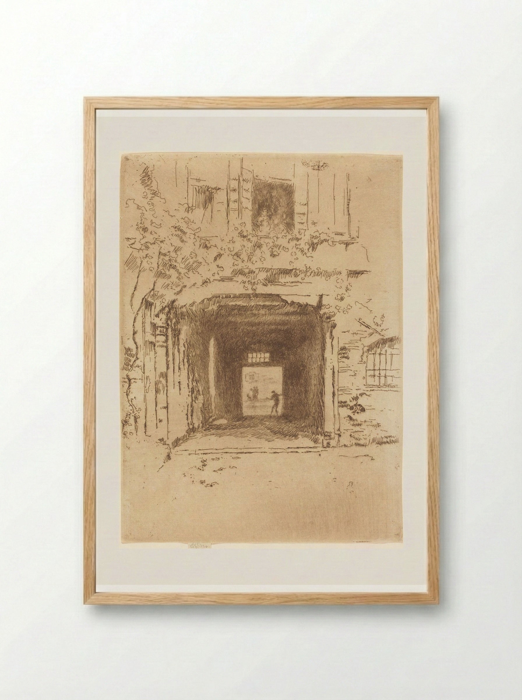 Doorway and Vine - James Abbott McNeill Whistler - Framed Print Wood